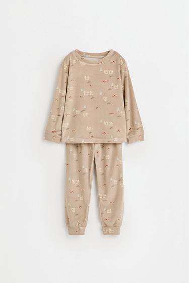 Printed velvety pyjamas — OCHRE 1