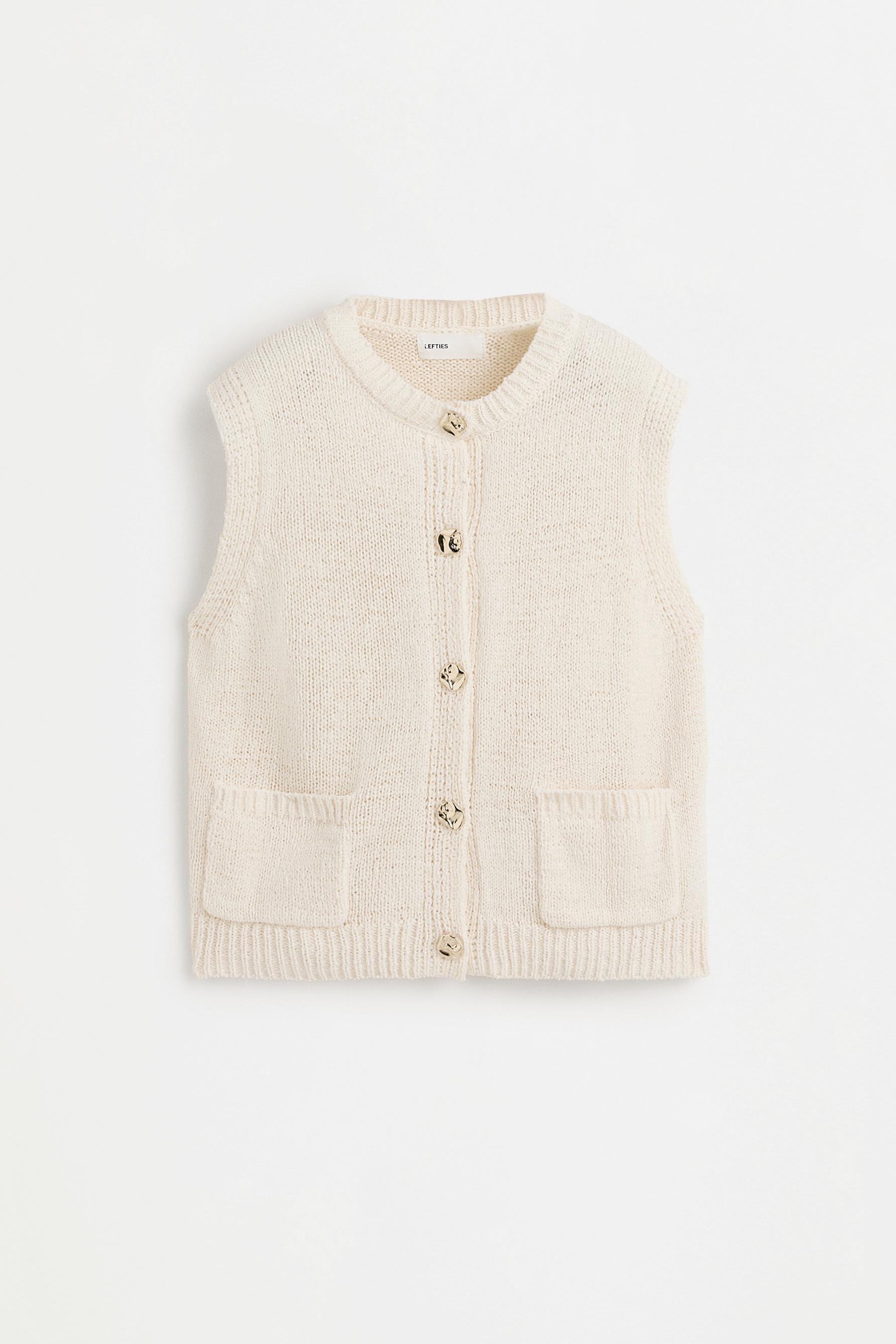 Jewel button top — ECRU