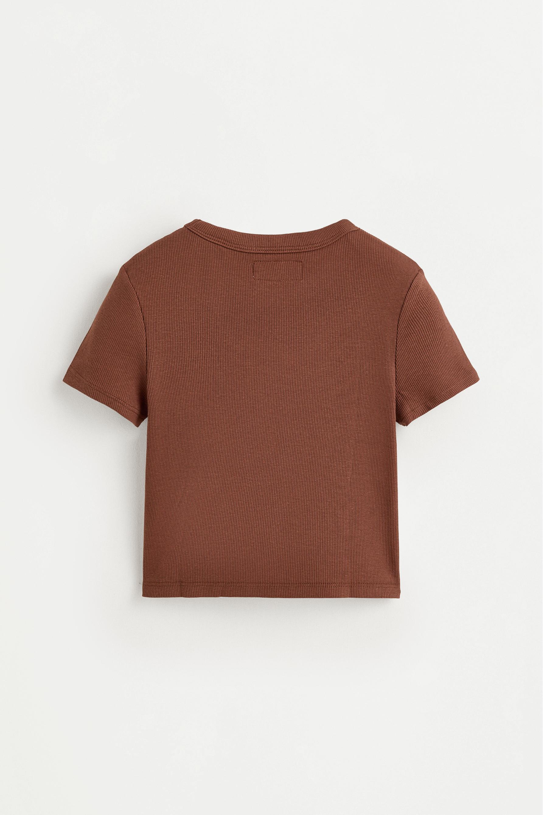 Ribbed T-shirt — CHOCOLATE
