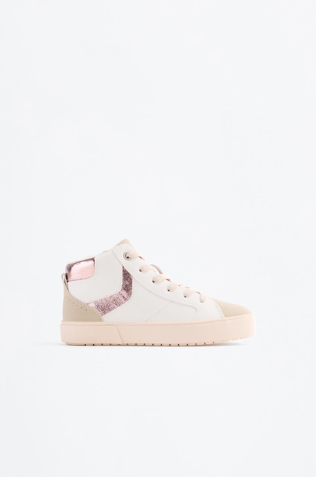 Metallic high-top trainers
