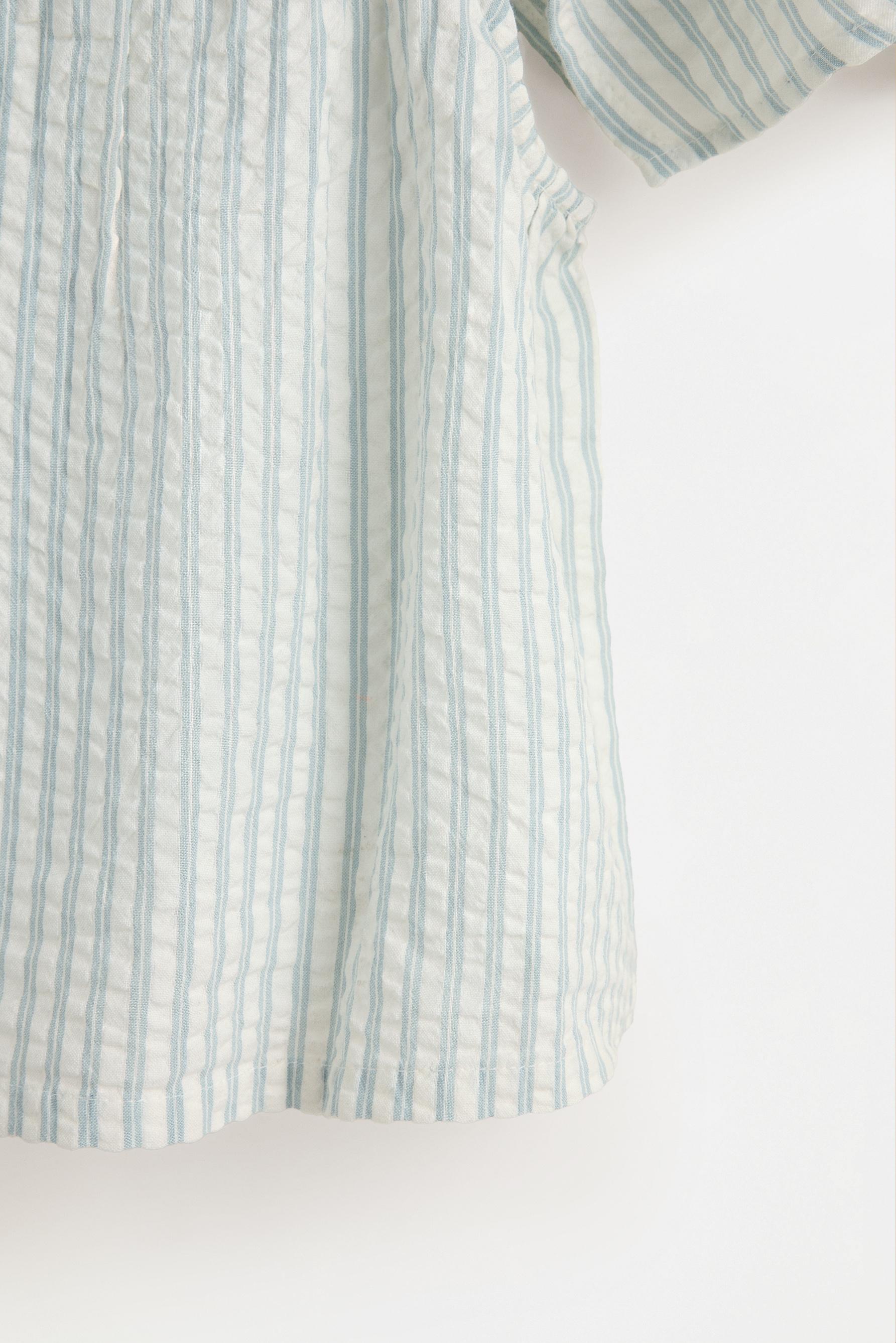 Striped seersucker top — PALE SKY BLUE