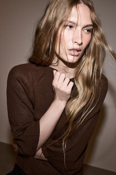 Raglan sleeve sweater — CHOCOLATE 3