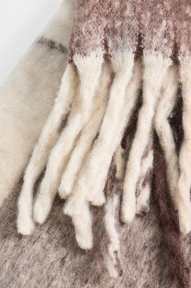 Checked scarf — DARK BROWN 2