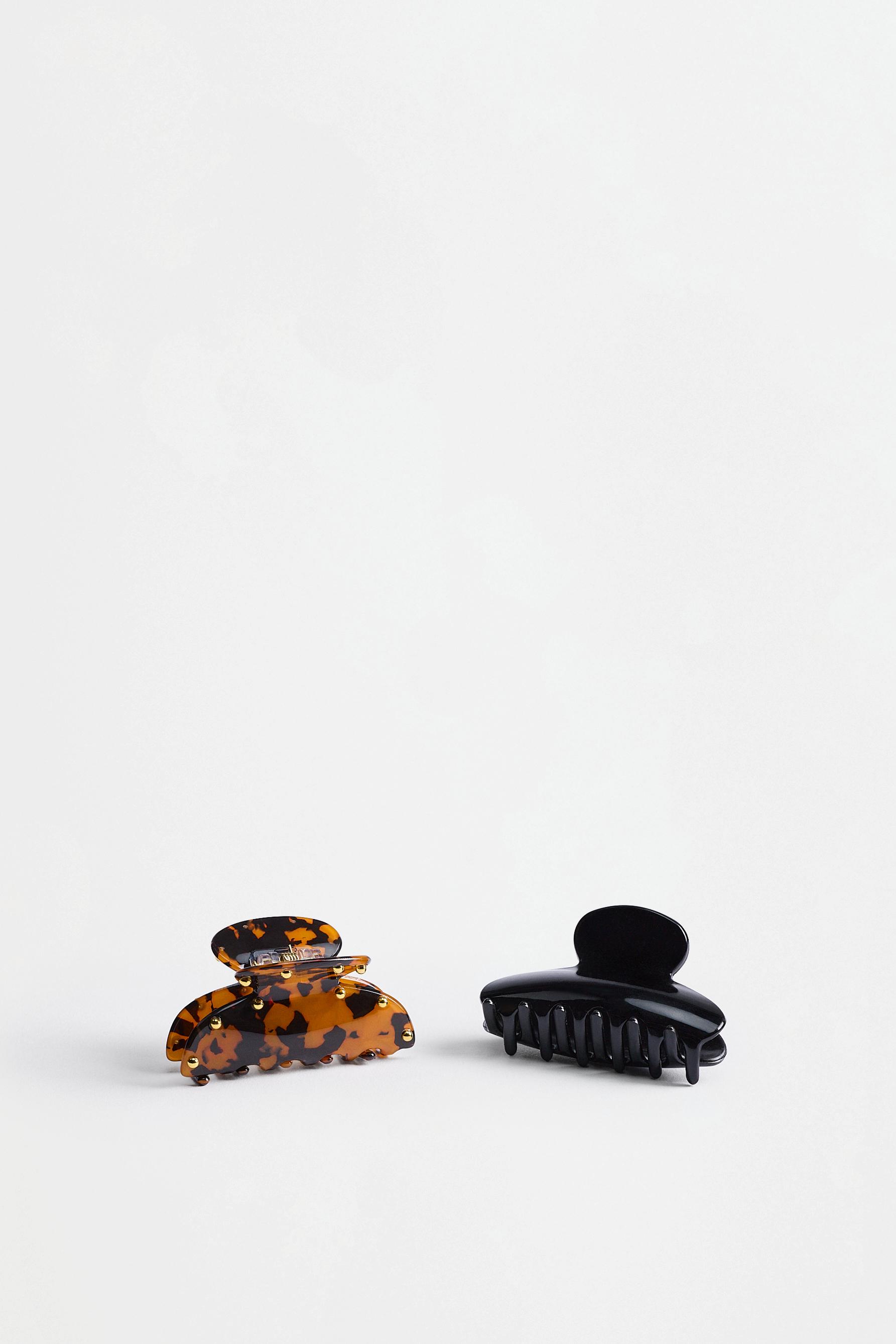 Mixed hair clips (2-pack) — TORTOISESHELL