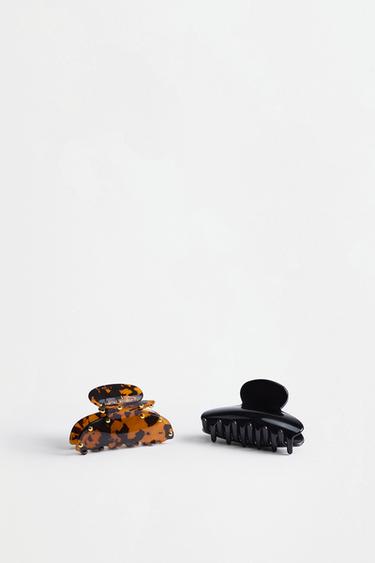 Mixed hair clips (2-pack) — TORTOISESHELL 2