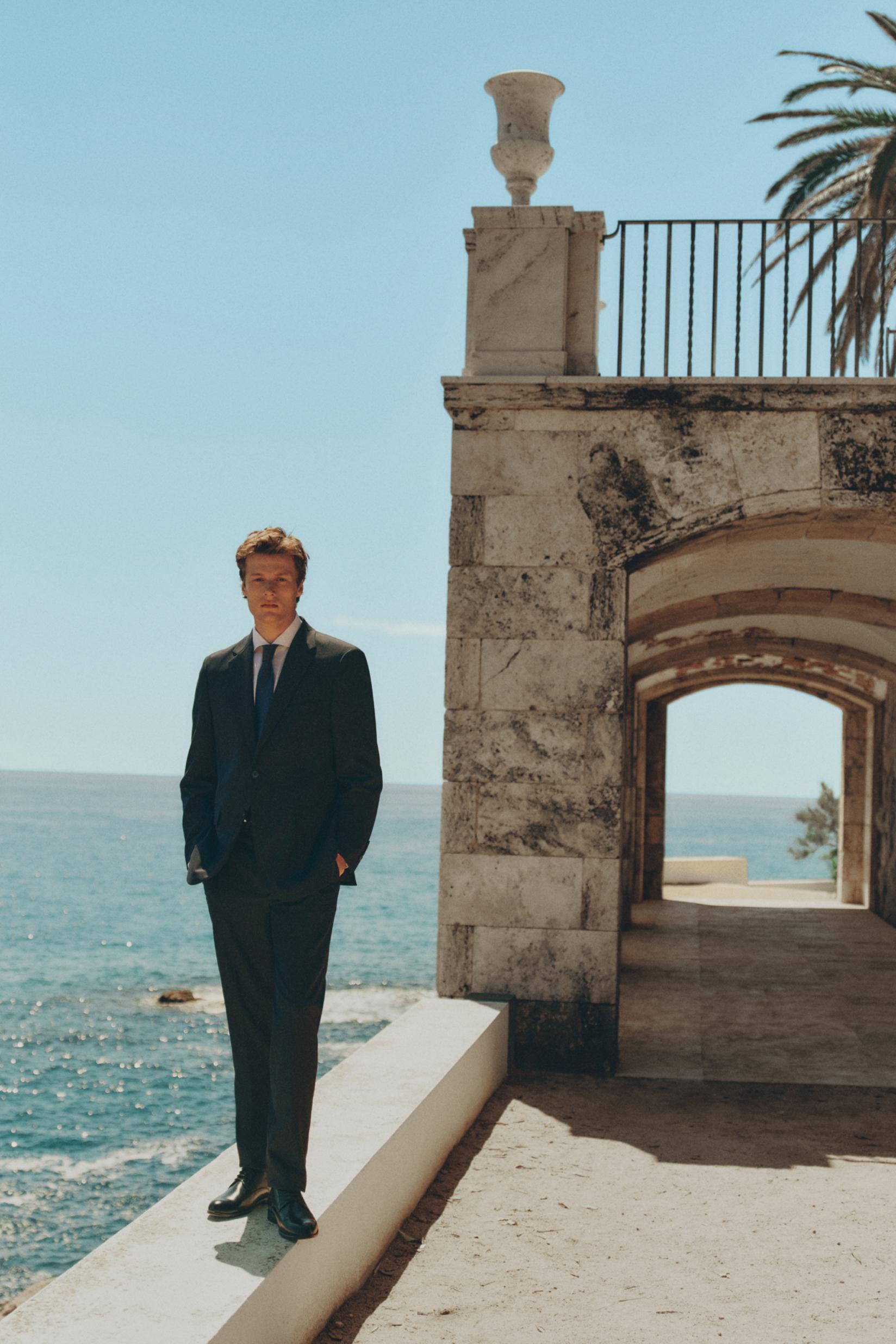100% linen suit trousers — NAVY