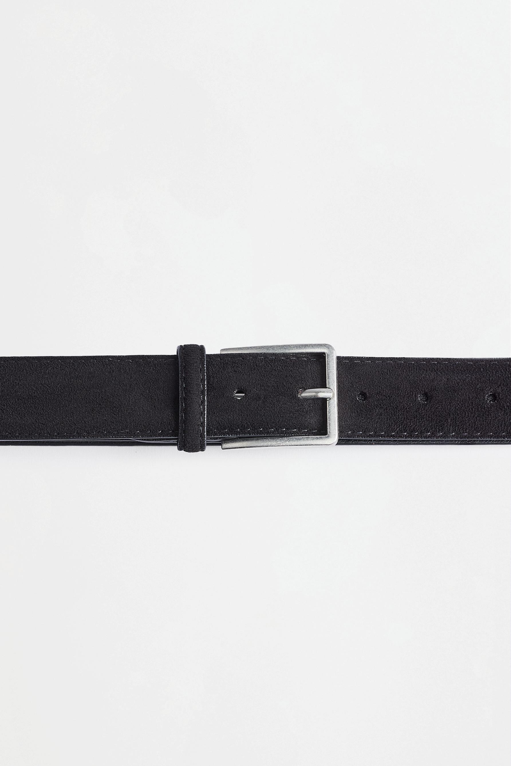 Faux suede belt — BLACK