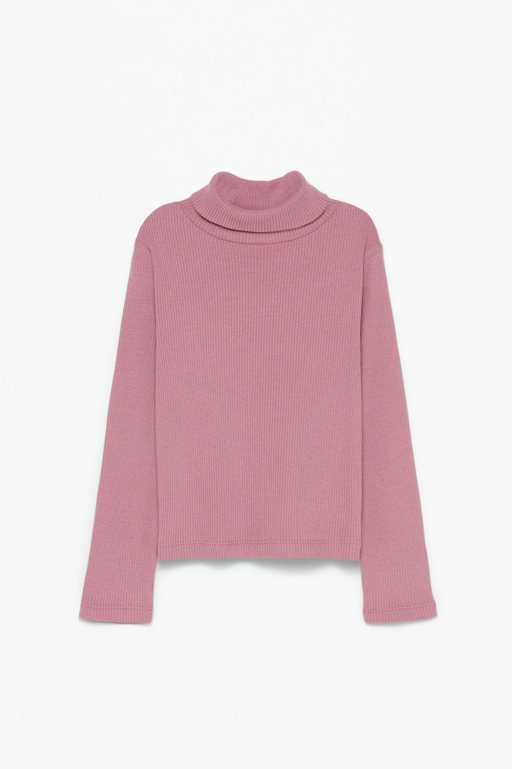 Ribbed turtleneck T-shirt