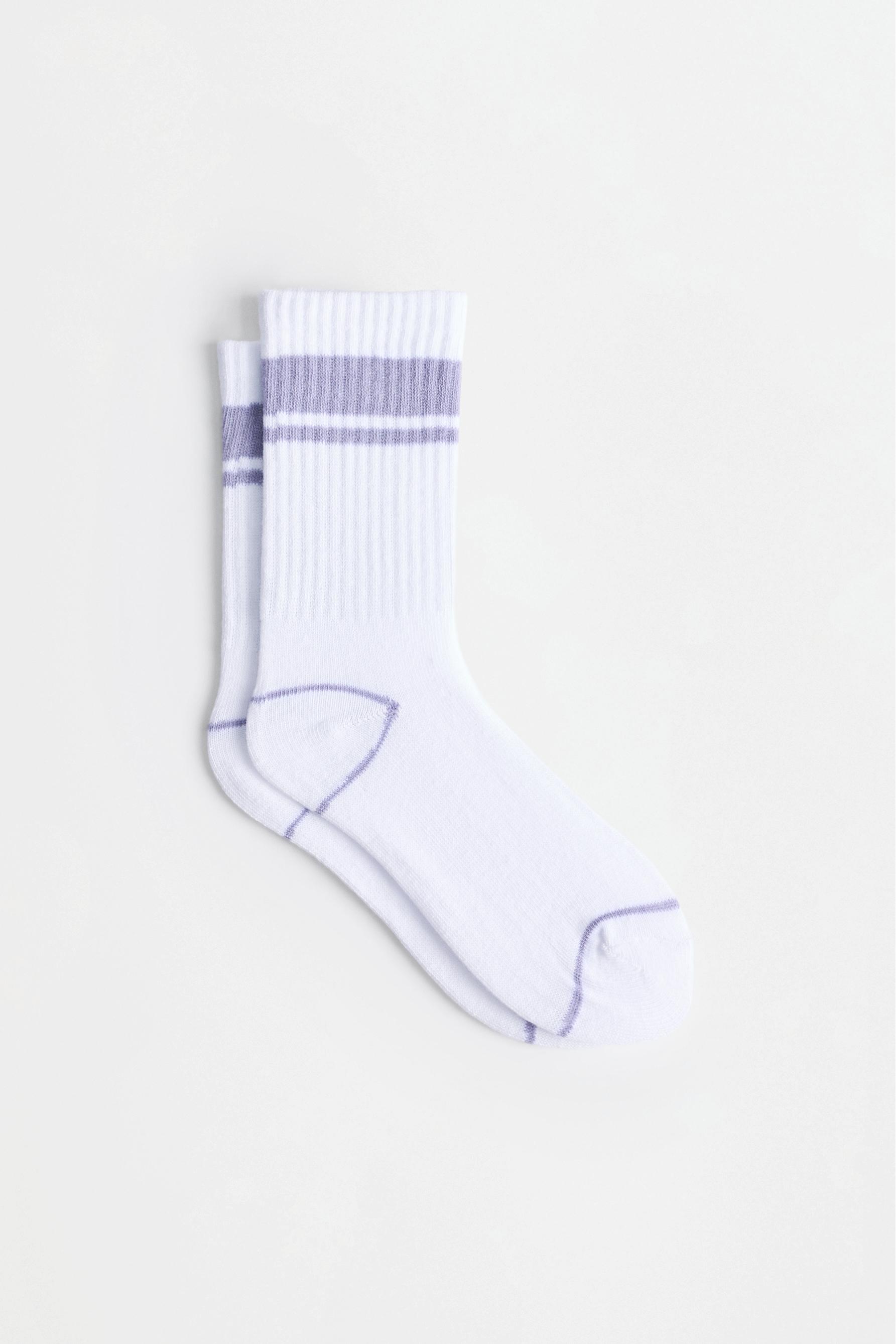 Striped sports socks (5-pack) — WHITE/NAVY