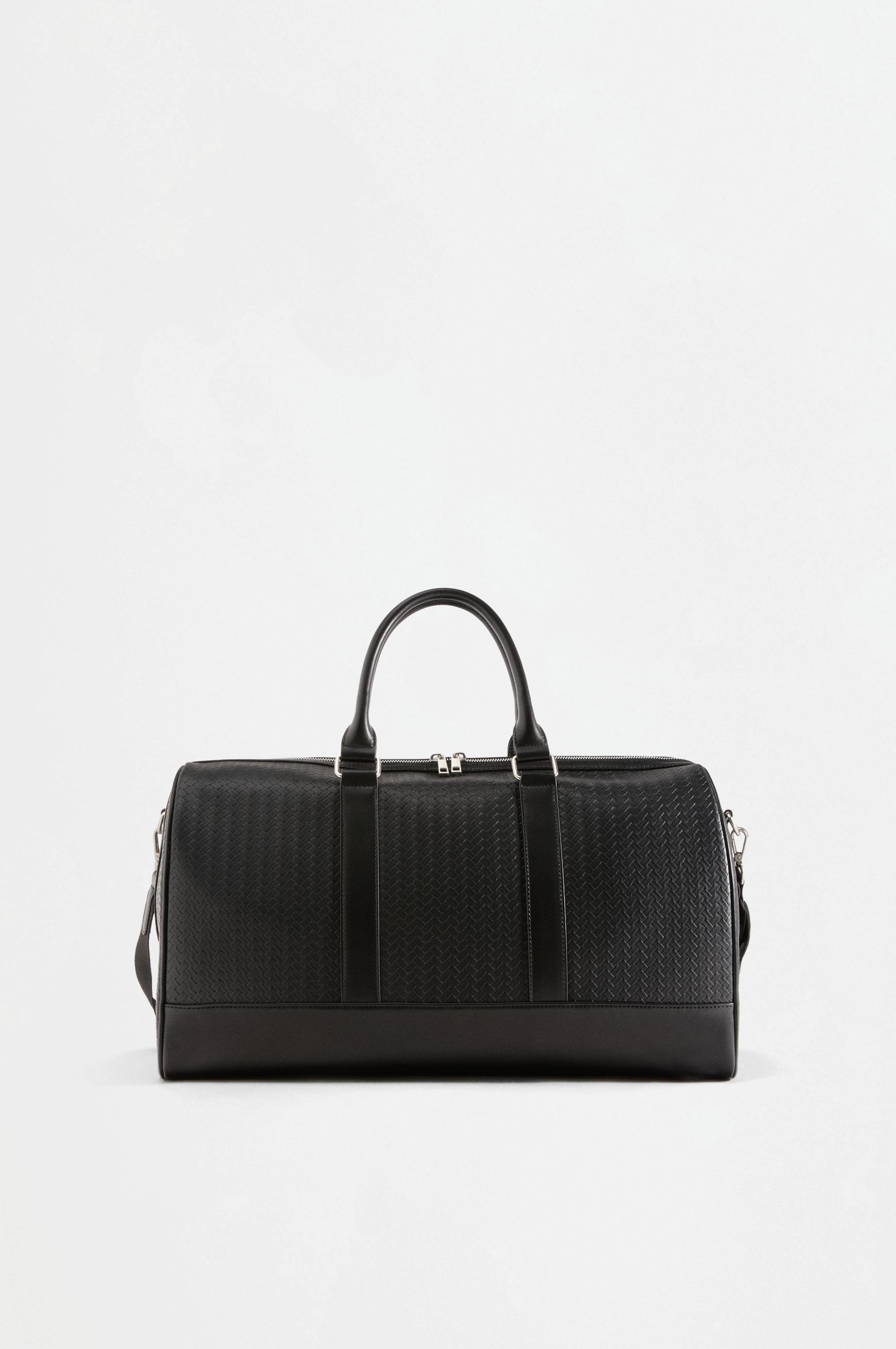 Braided-effect bowling bag — BLACK