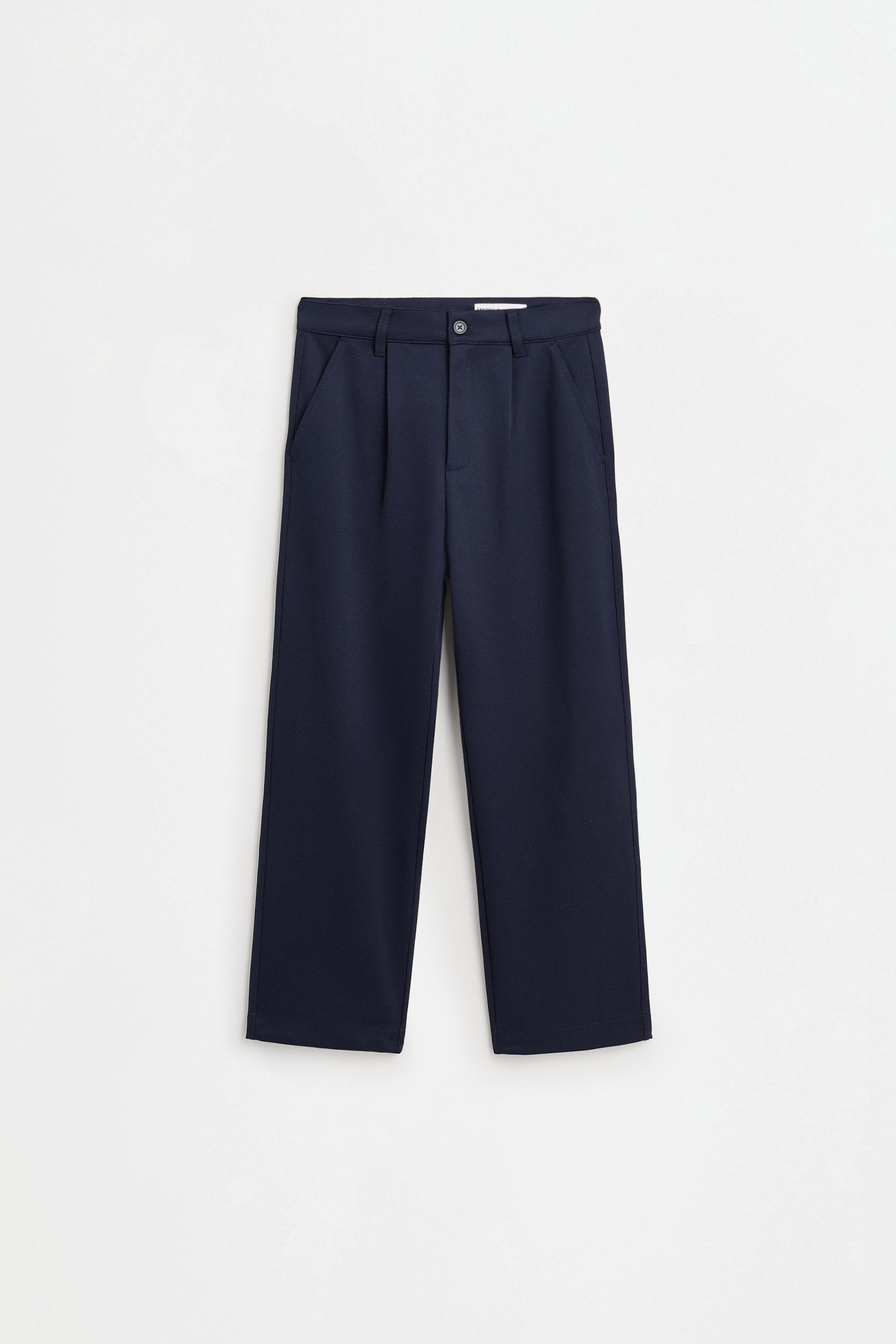 Micro piqué trousers — NAVY
