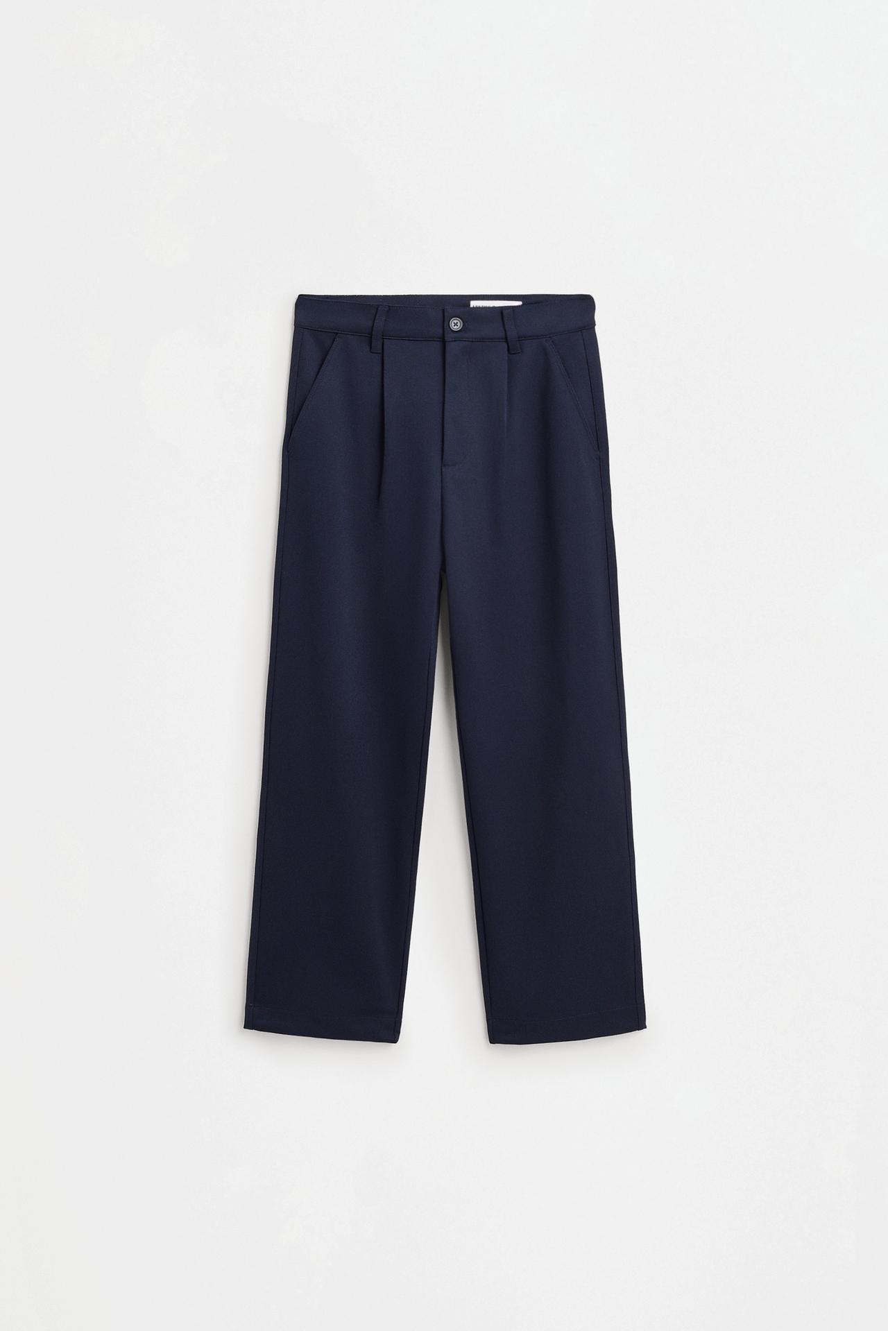 Micro piqué trousers — NAVY