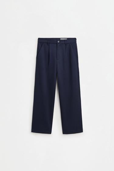 Micro piqué trousers — NAVY 1