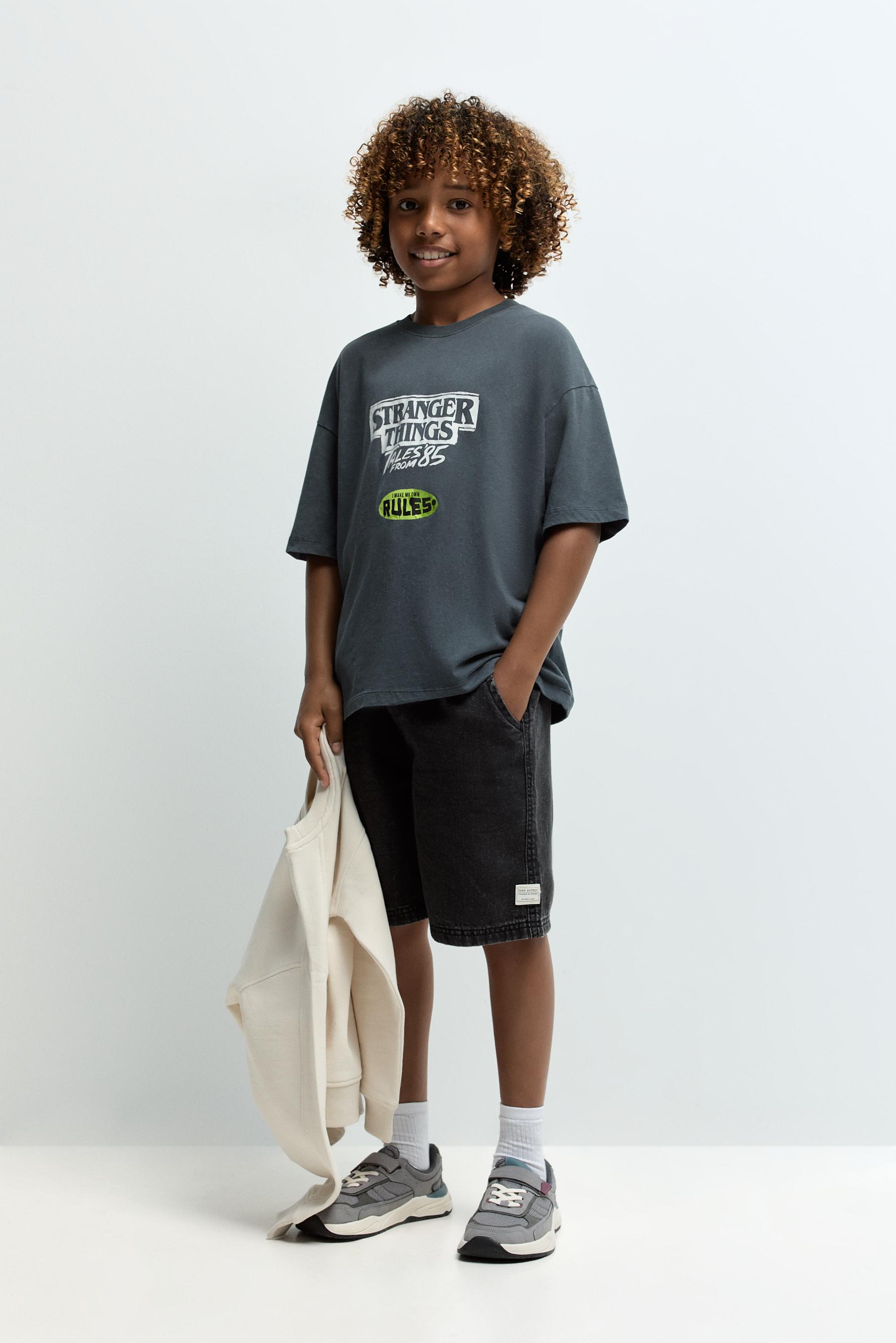 Denim jogger Bermuda shorts — FADED BLACK