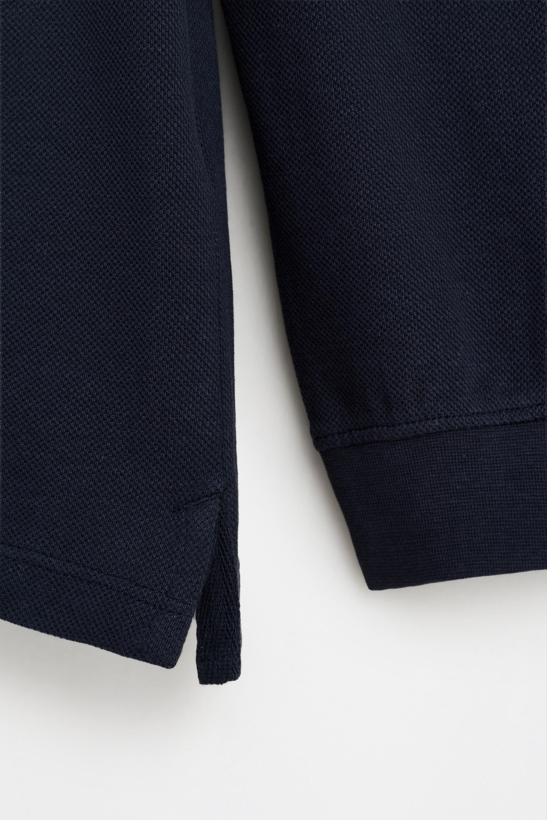 Basic long sleeve polo shirt — NAVY