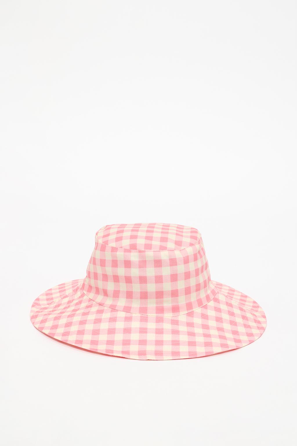 Gingham bucket hat