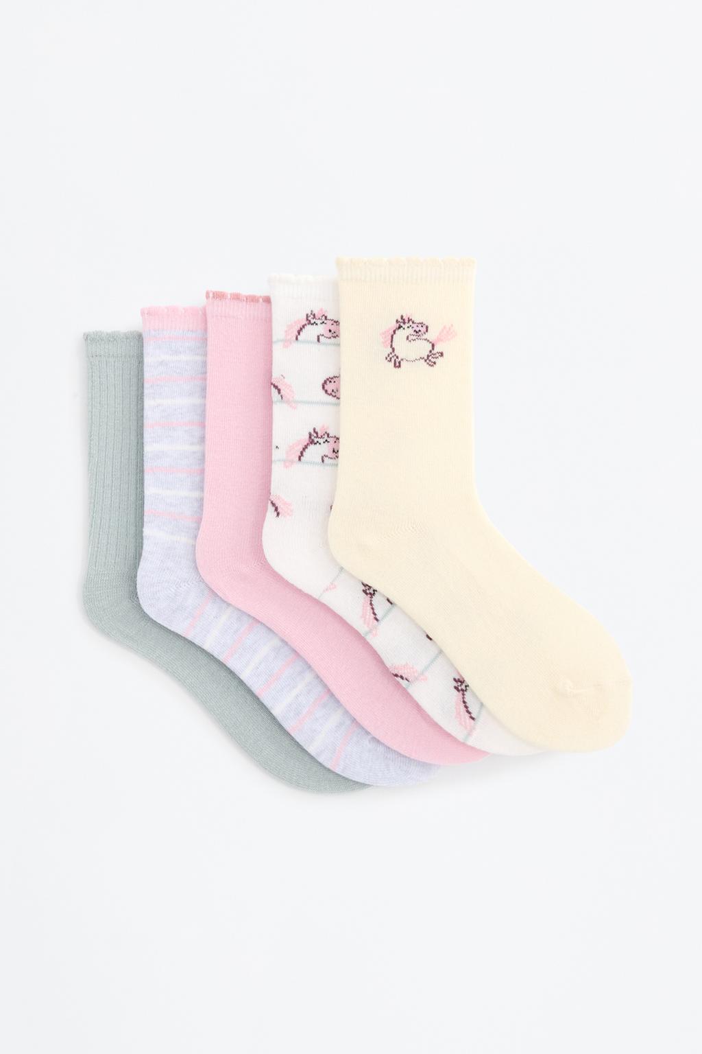 5-pack of long unicorn socks
