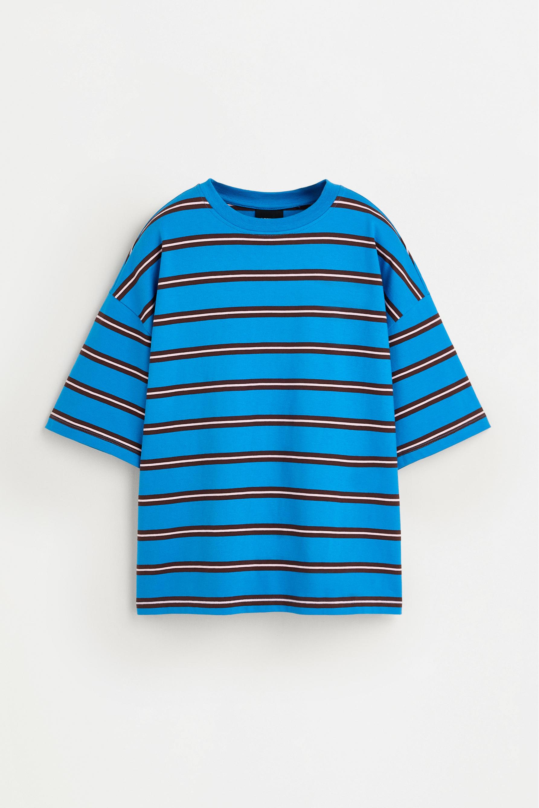 Women's Beige Striped T-Shirt — DEEP BLUE