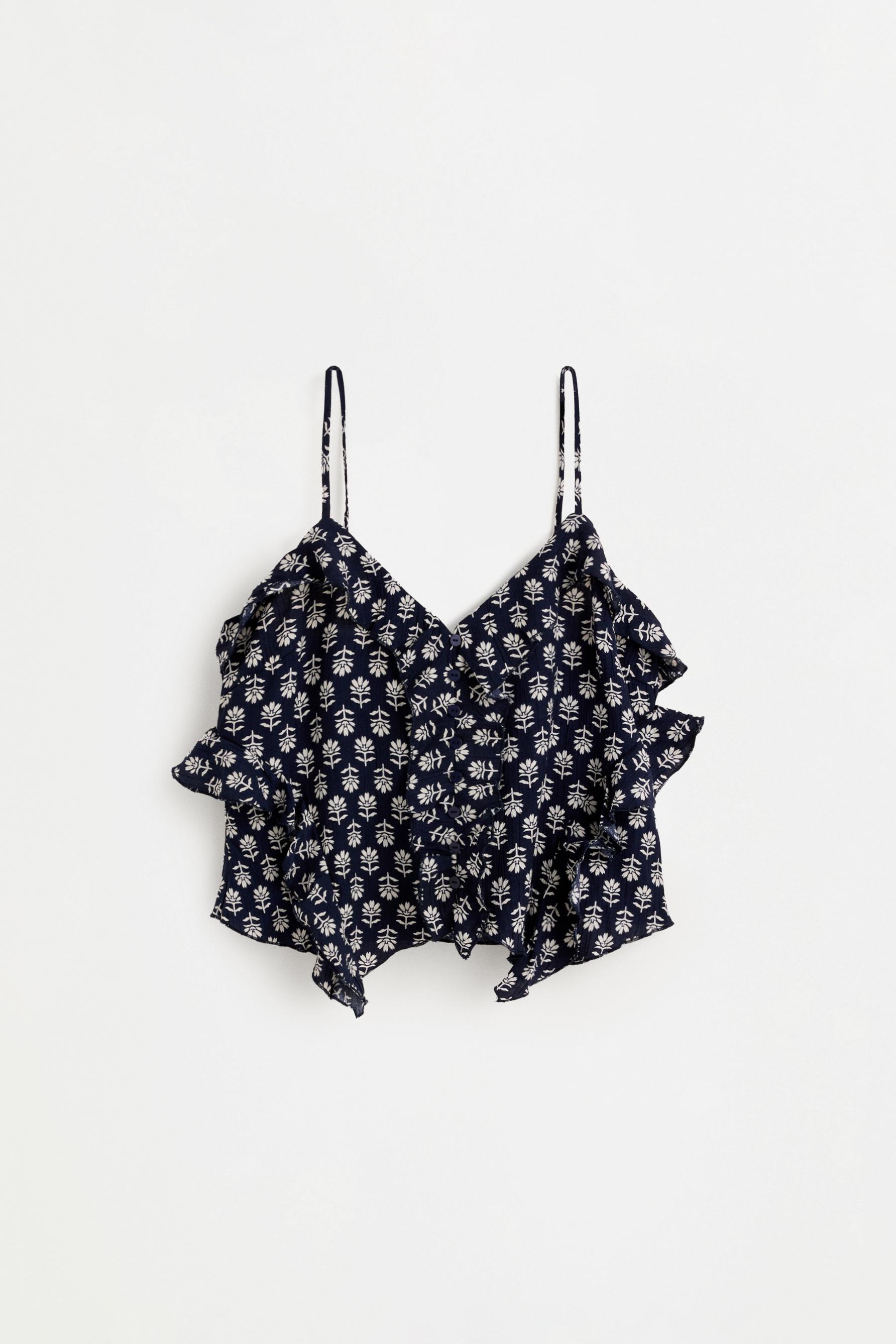 Textured camisole top — NAVY BLUE