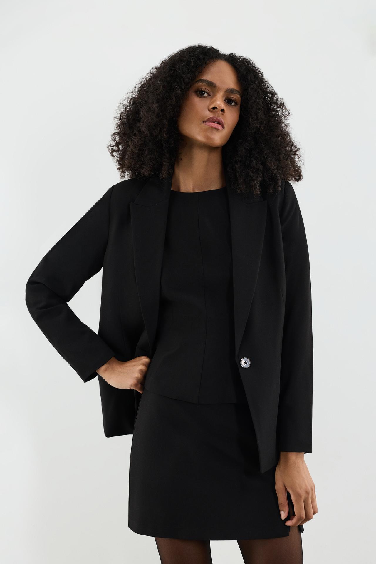 Striped blazer — BLACK