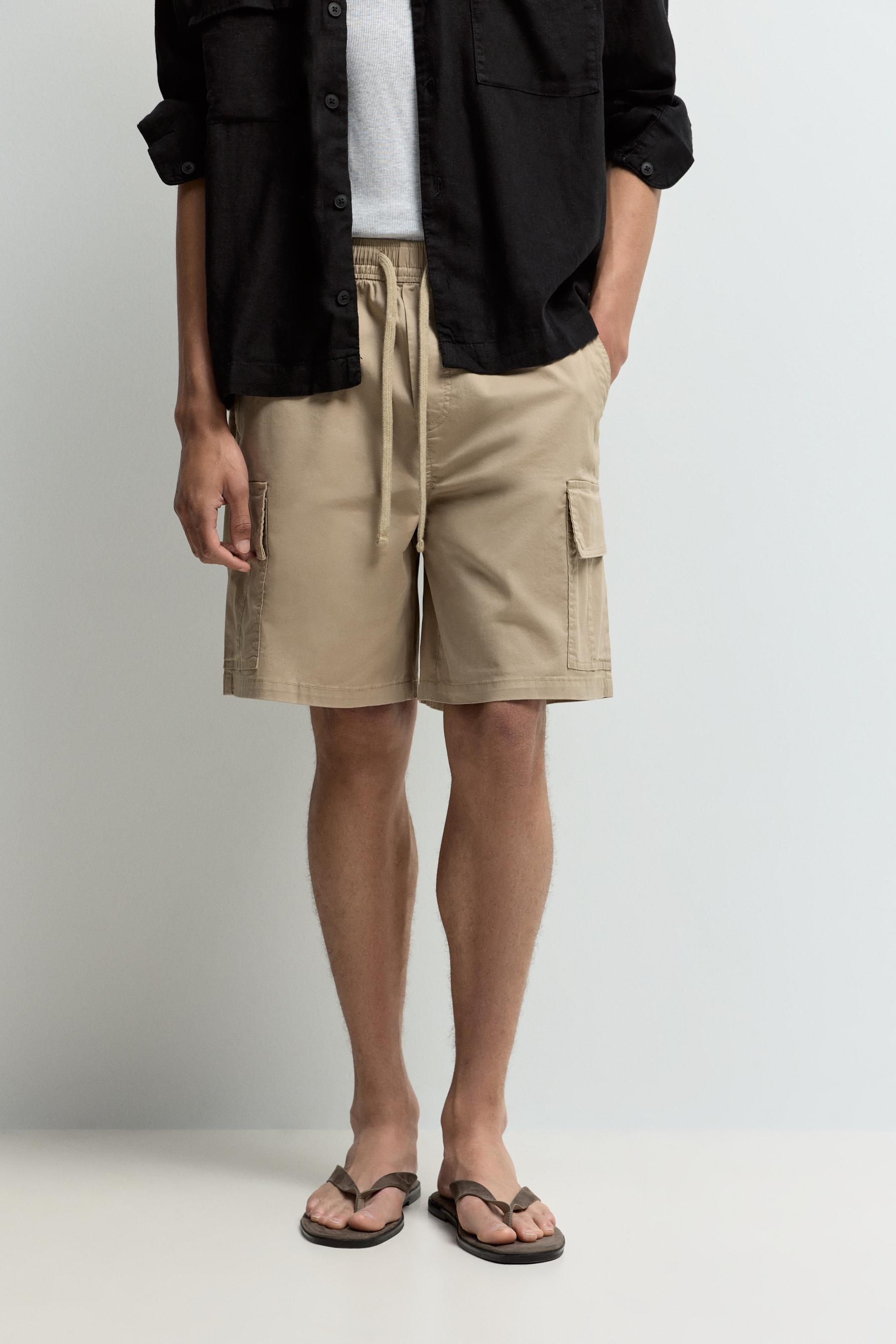 Cargo Bermuda joggers — BEIGE