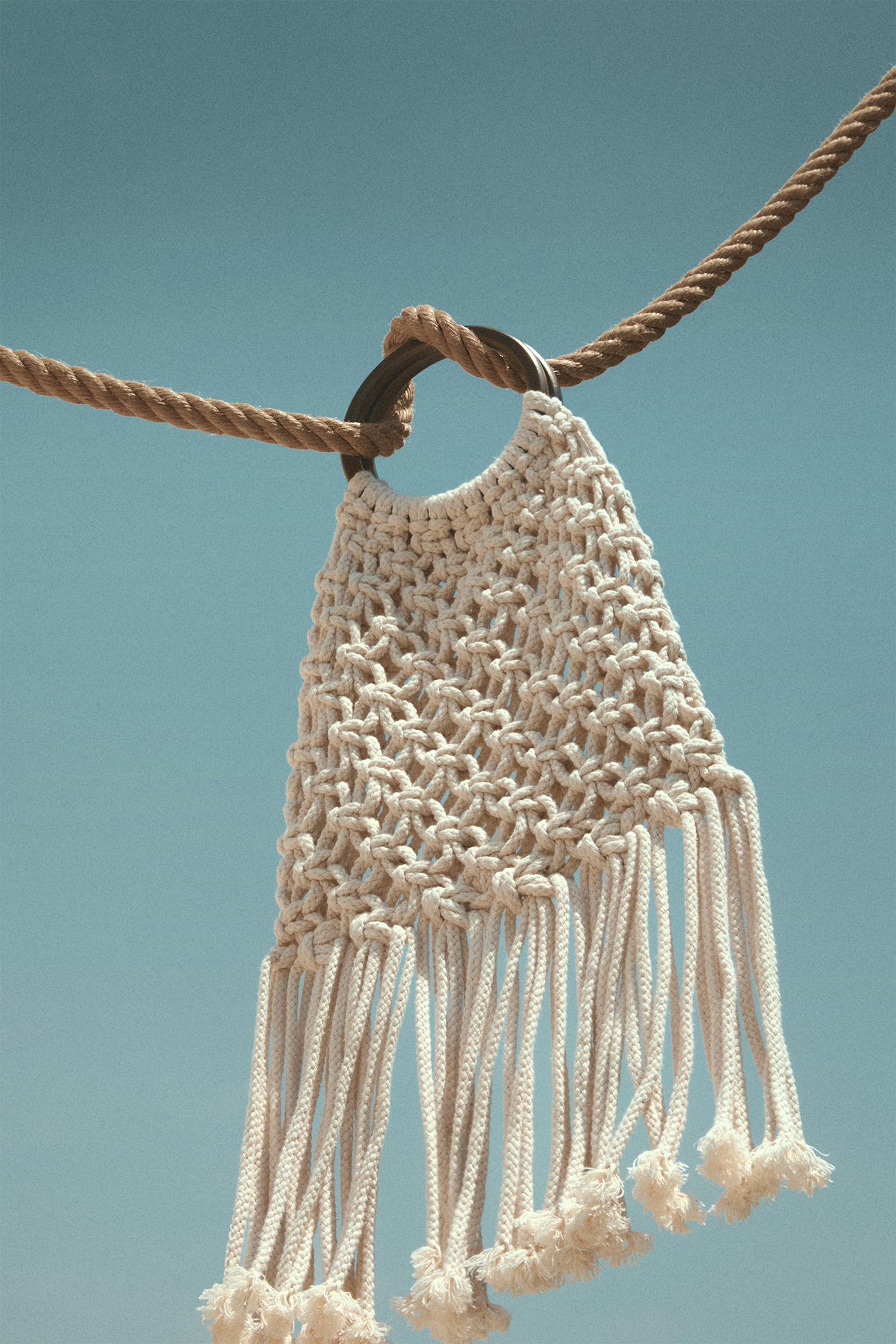 Macramé handbag — ECRU