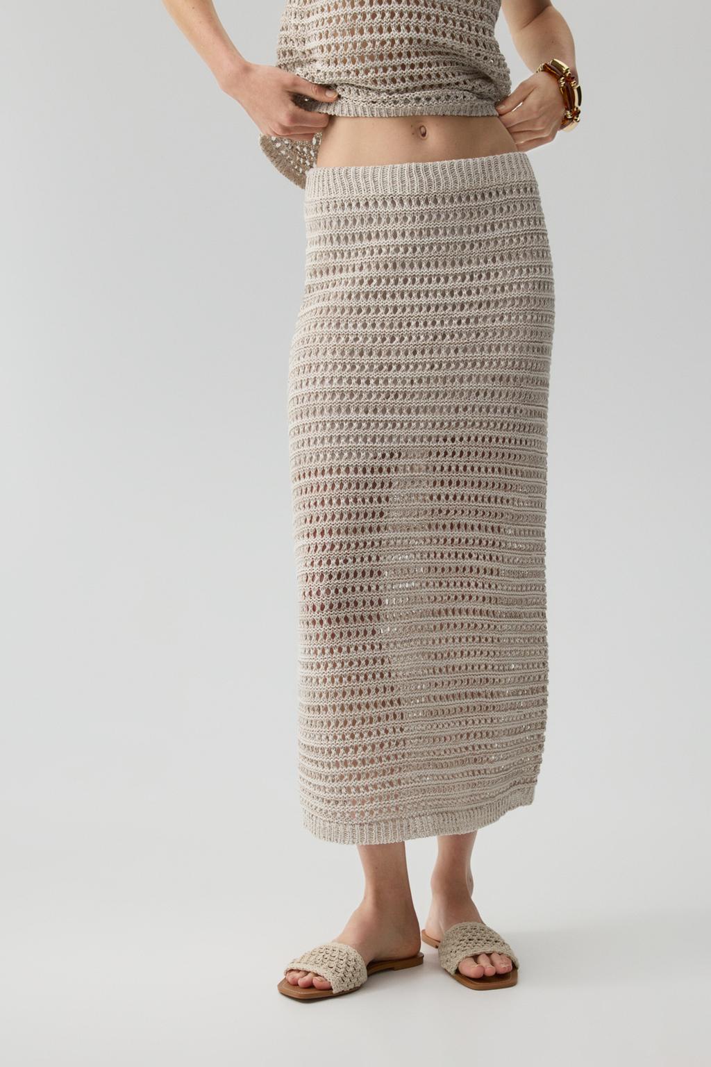 Cutwork midi skirt