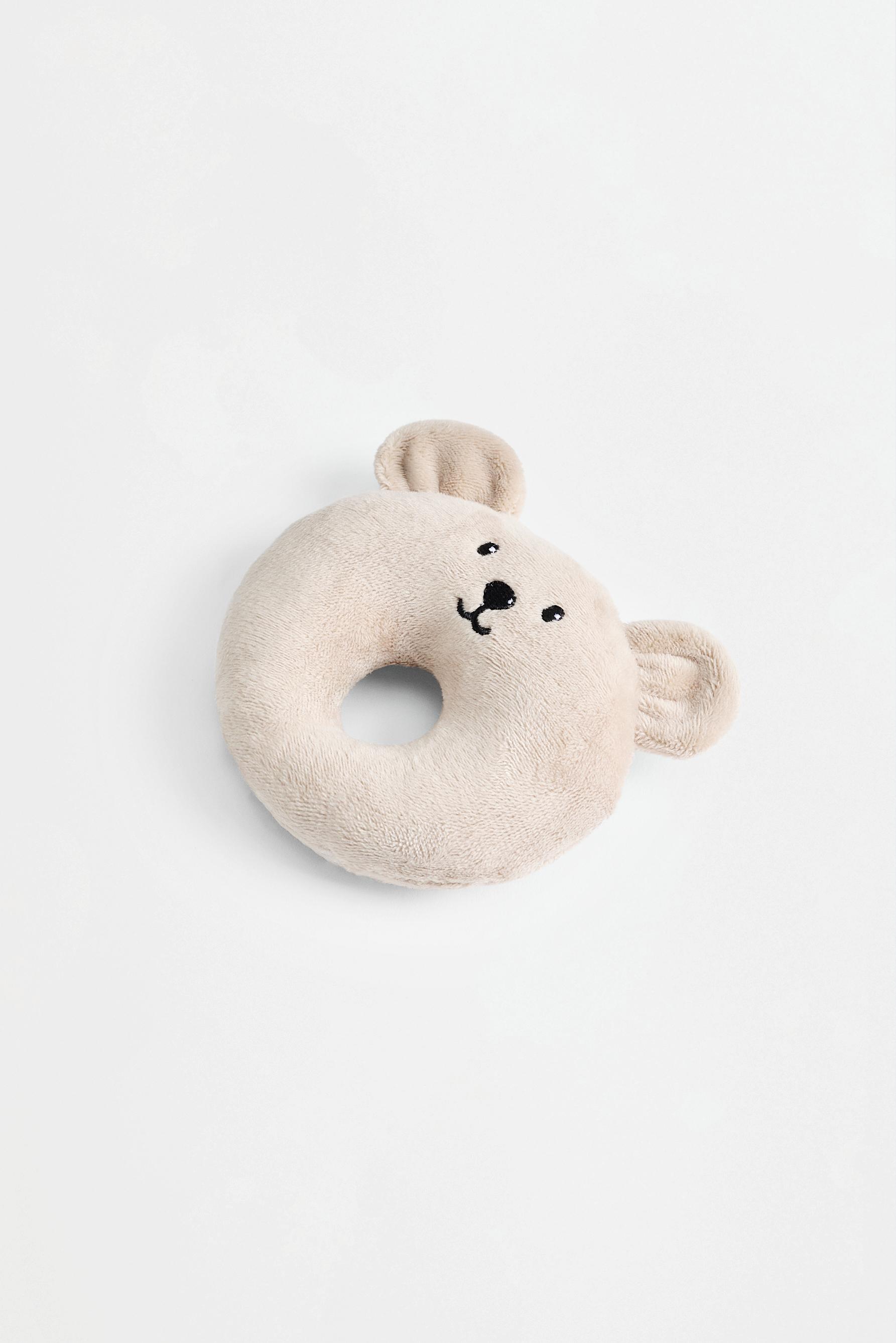 Plush bear rattle — BEIGE
