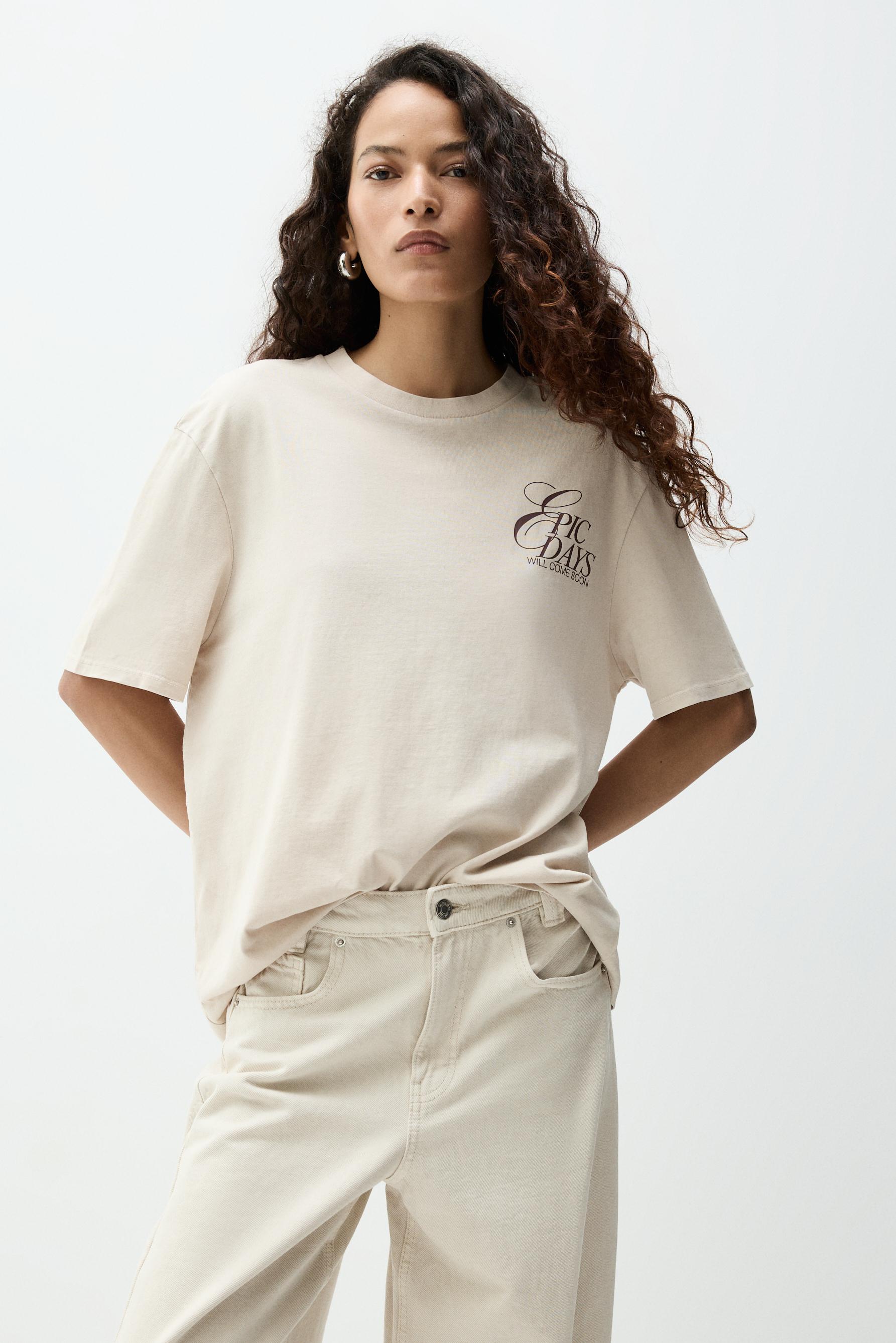 Camiseta estampada efecto lavado