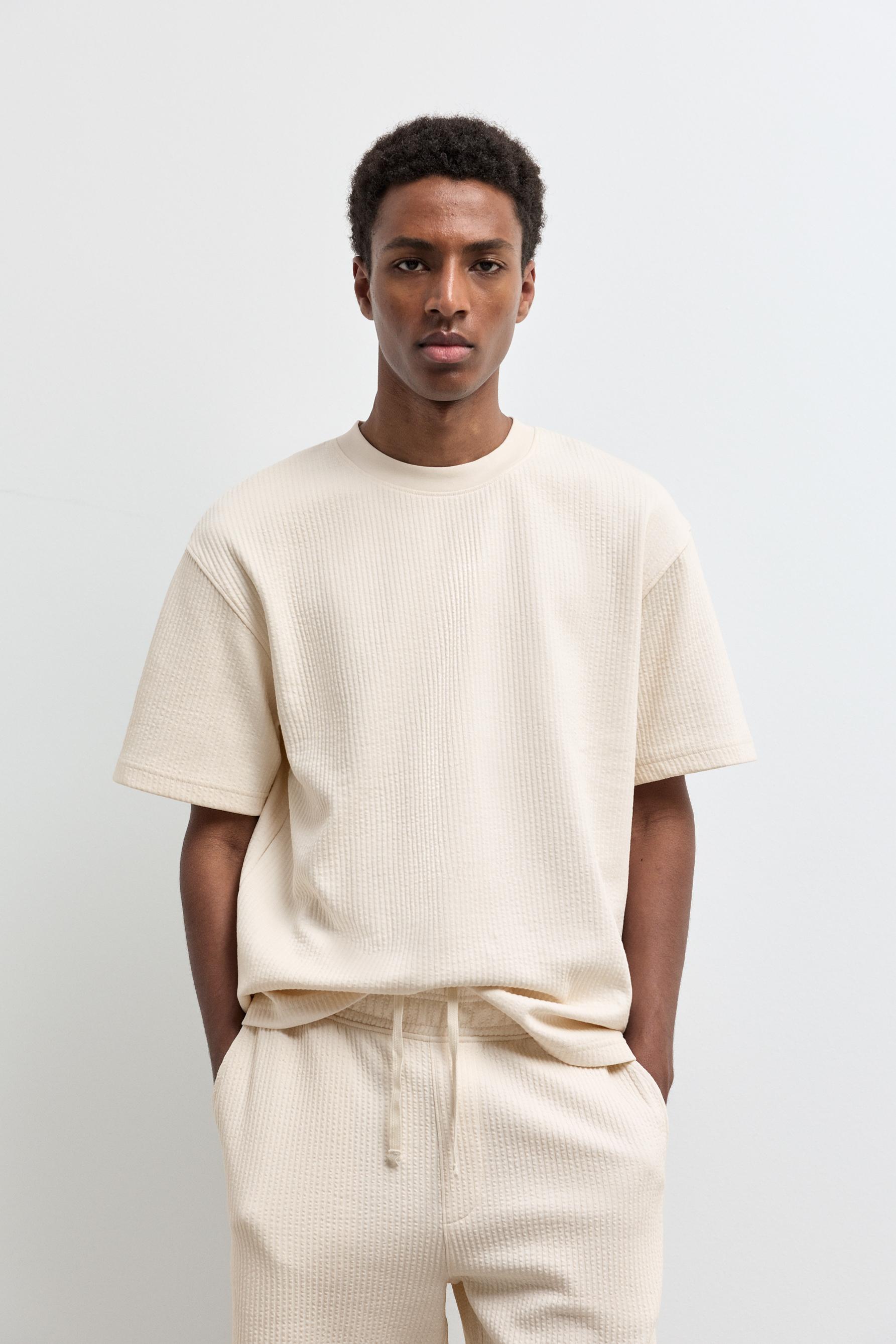 Sudadera manga corta textura