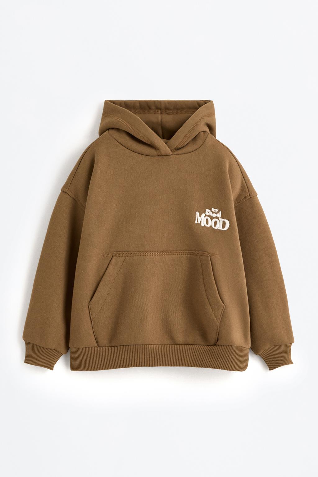 Sweatshirt bordada com capuz