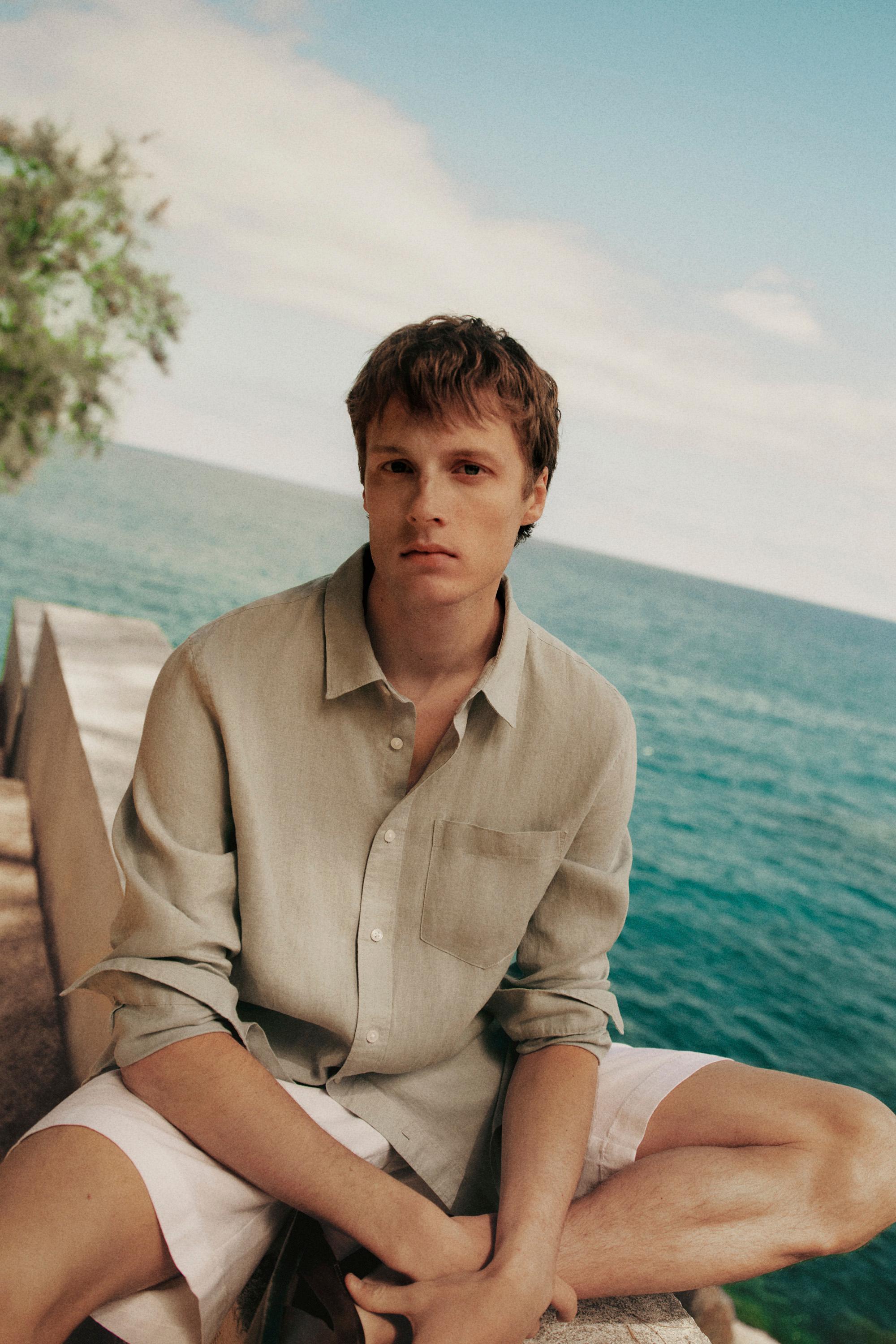 100% linen shirt — LIGHT BEIGE