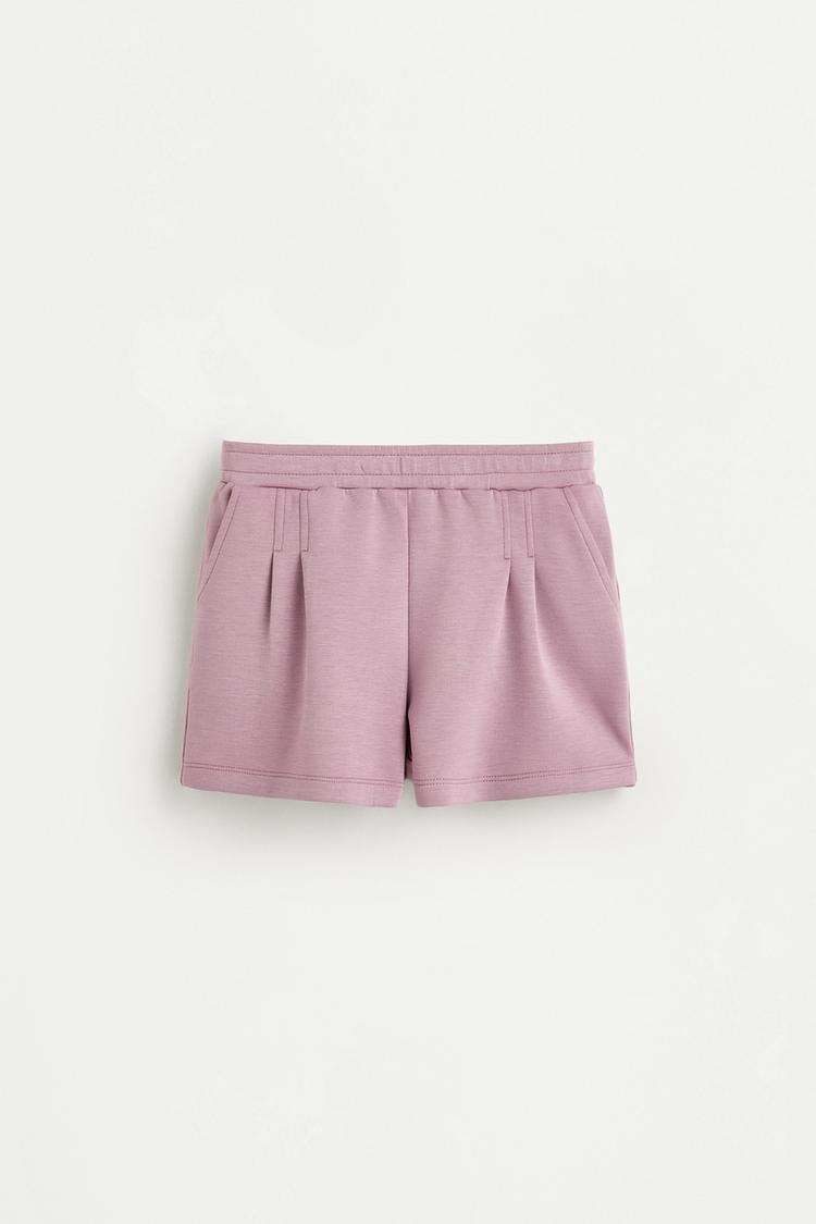 Flowing plush pleated shorts — PURPLE