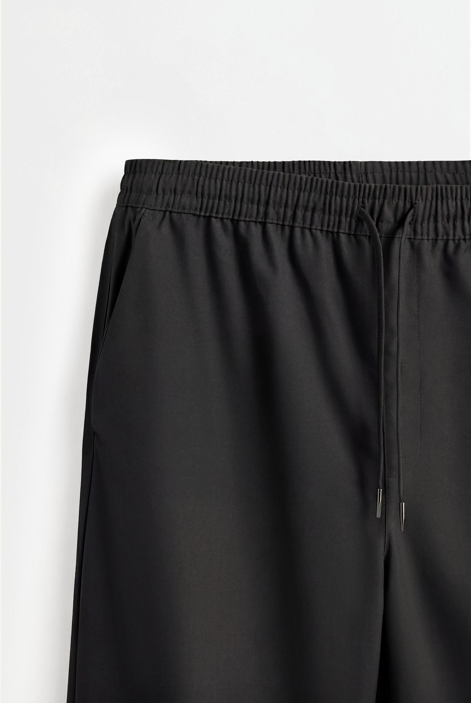 Baggy tailored joggers — BLACK