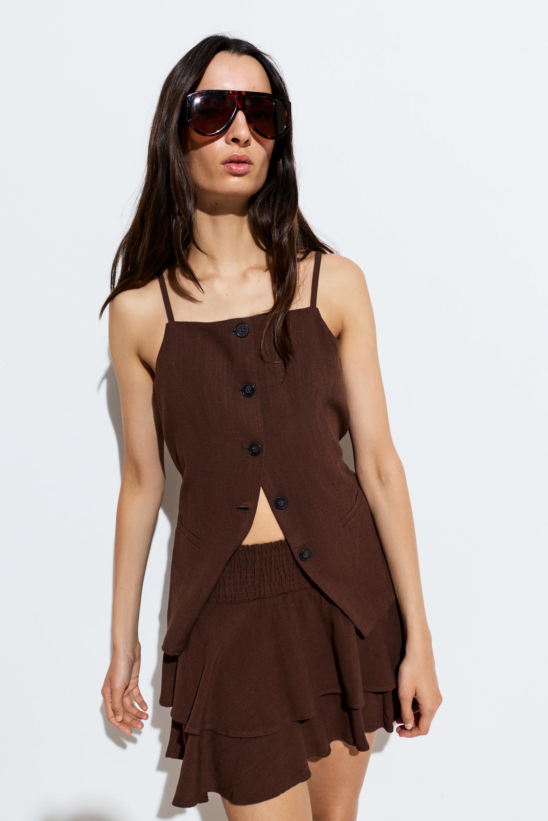 Short rustic skirt with ruffles — OCHRE