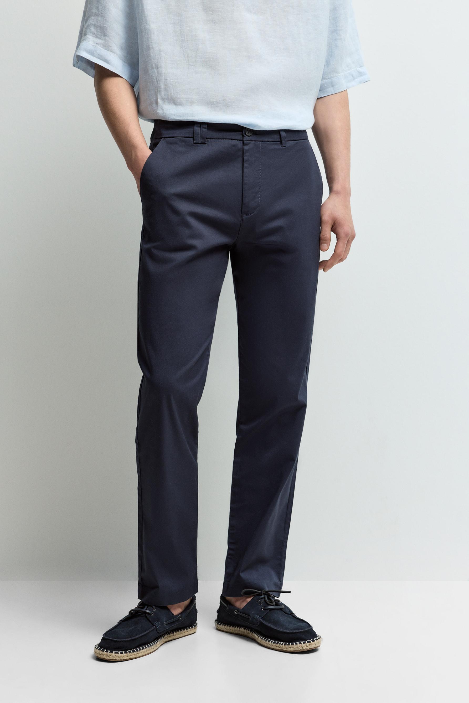Slim fit chino trousers — NAVY