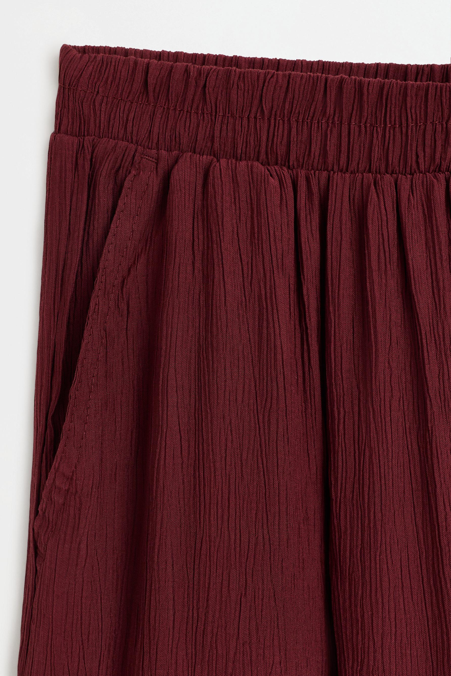 Textured culottes — DARK BURGUNDY