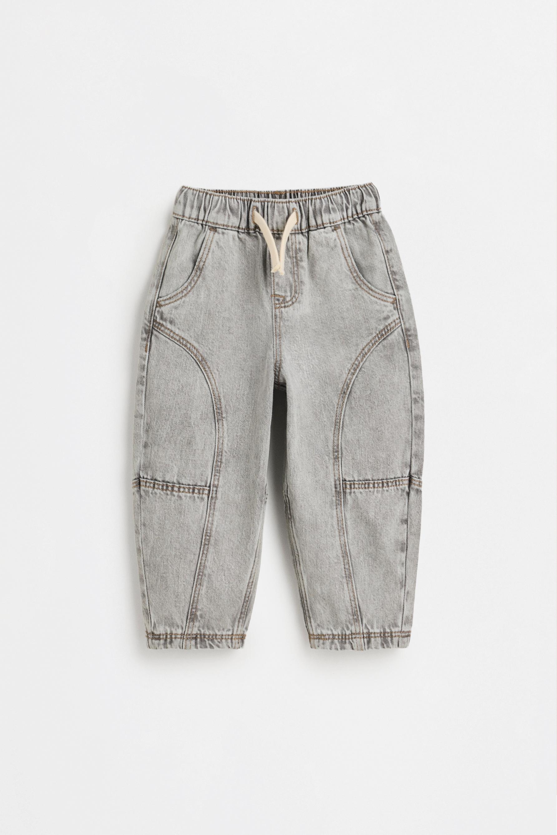 Barrel-leg jogger jeans — MEDIUM GREY