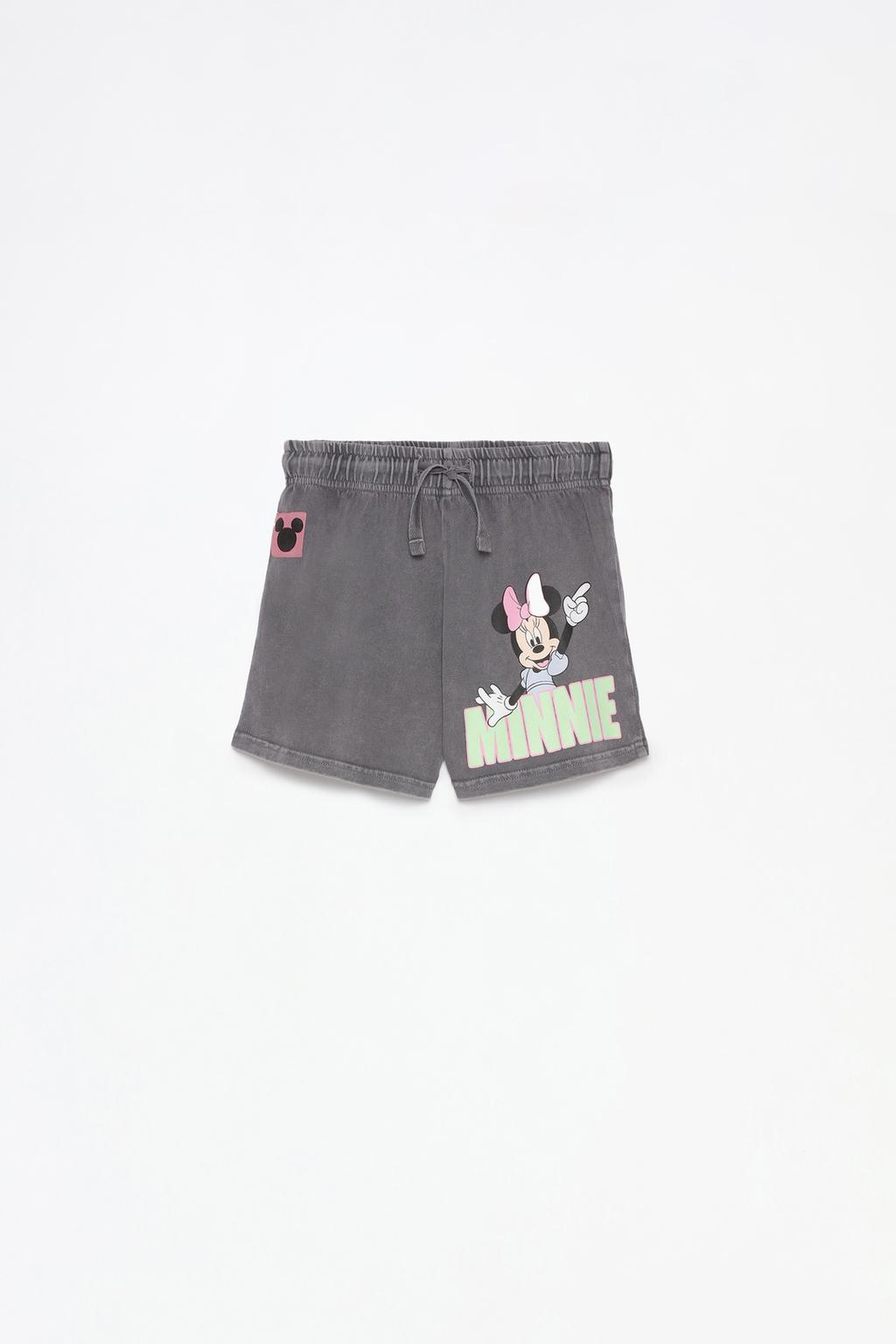 Heavy faded-effect Minnie Mouse ©Disney plush shorts