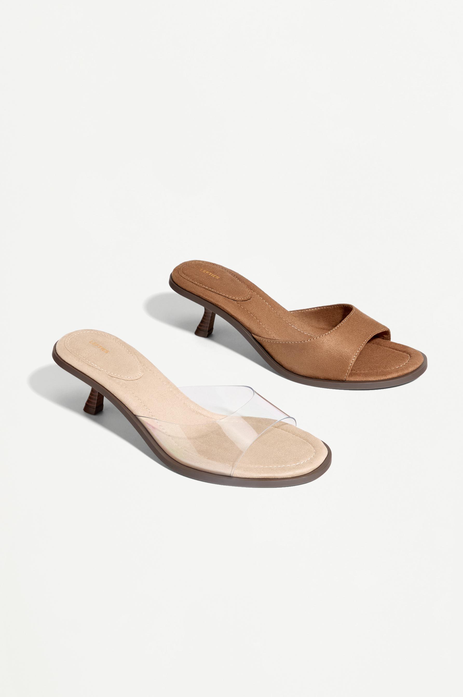 Vinyl heel sandals — TRANSPARENT