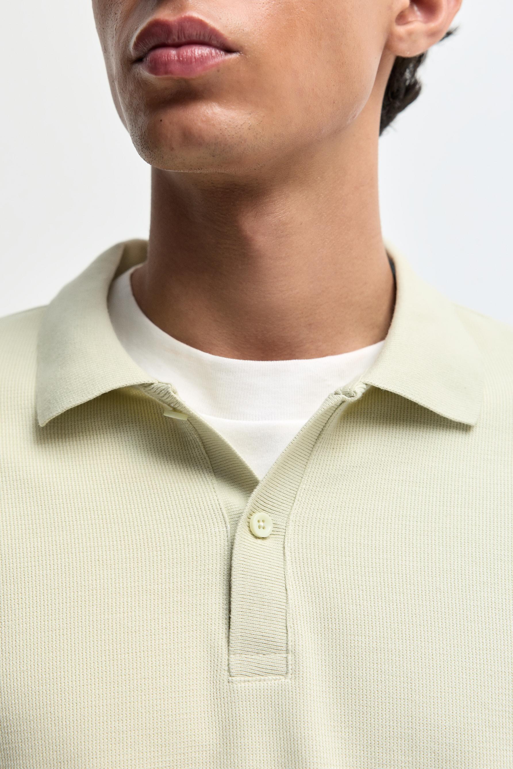 Basic textured polo shirt — APPLE GREEN