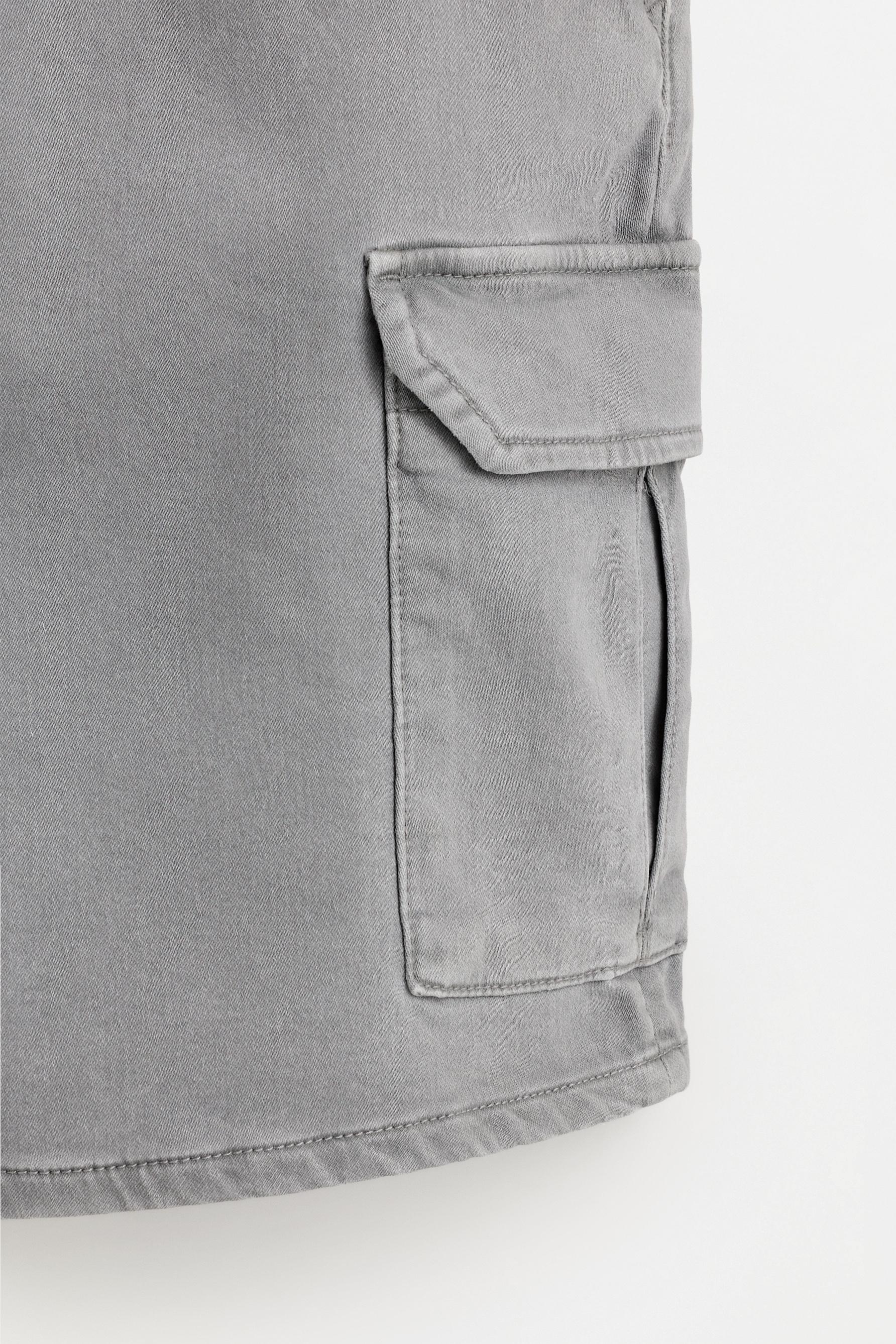 Denim cargo jogger Bermuda shorts — MEDIUM GREY