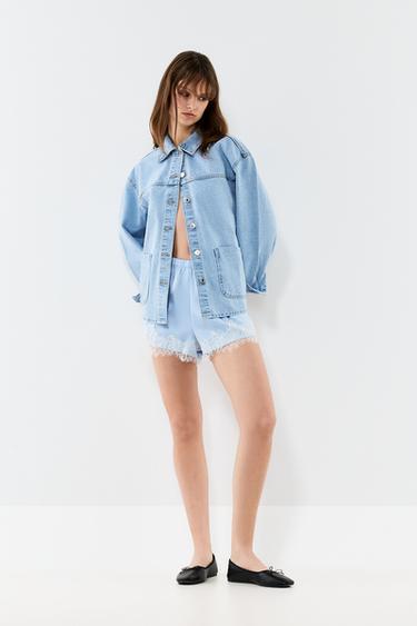 Denim overshirt with pockets — PALE BLUE 2