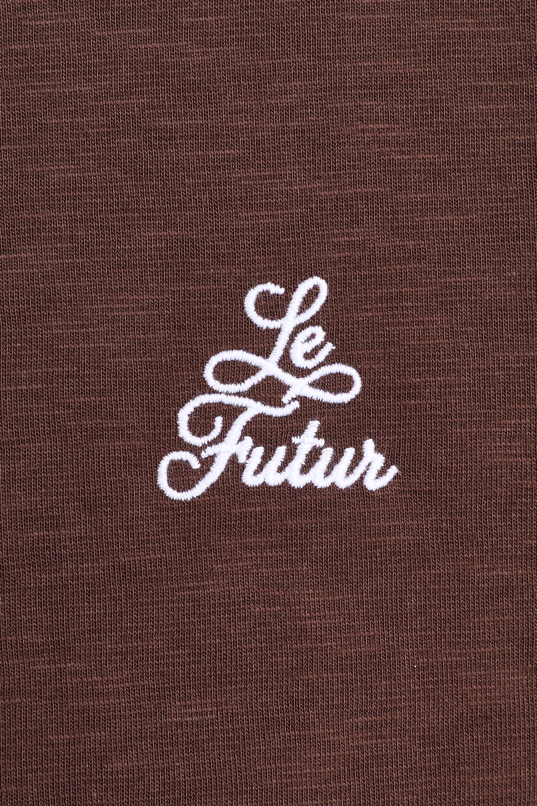 Embroidered T-shirt — DARK BROWN