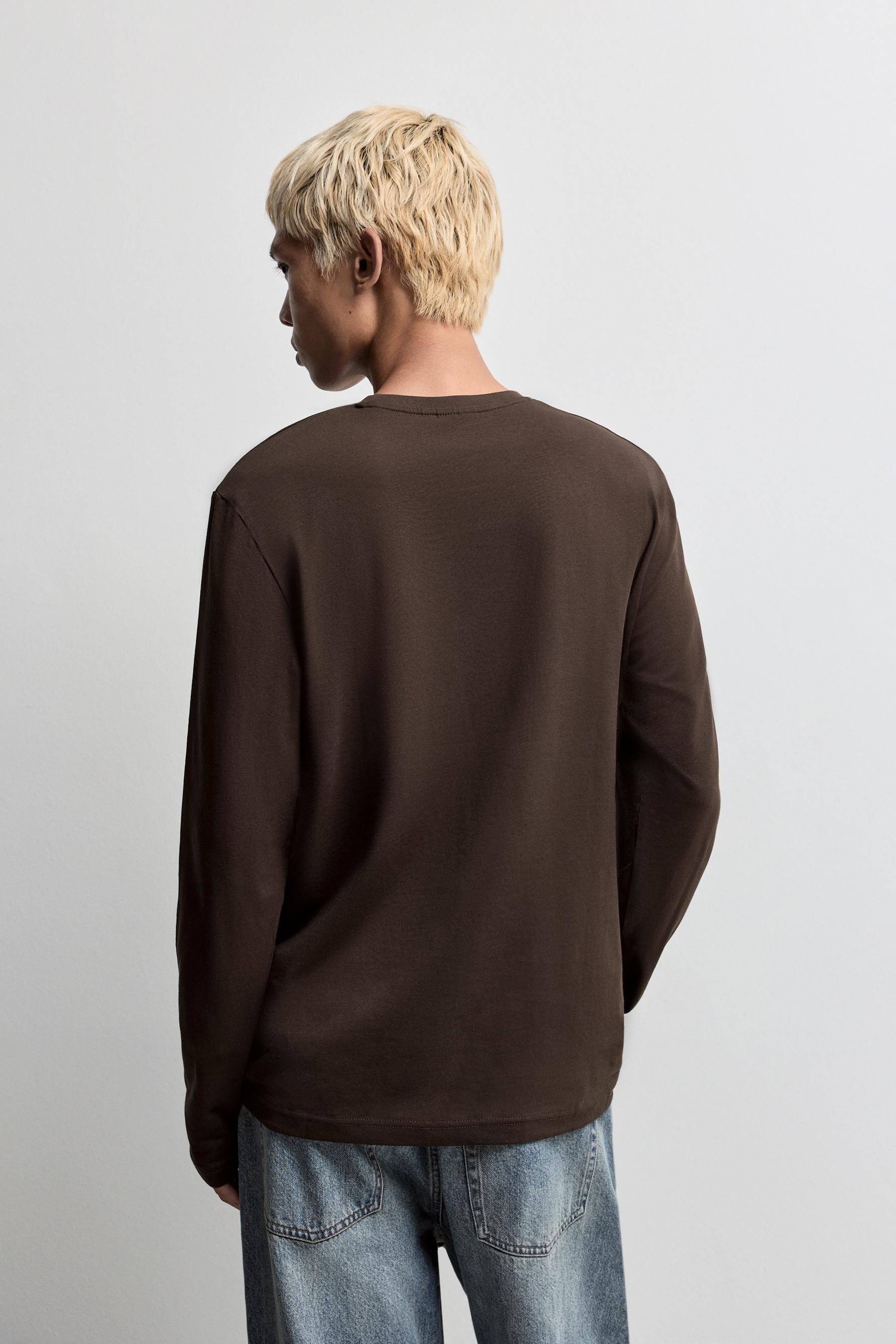 Basic long sleeve T-shirt — CHOCOLATE