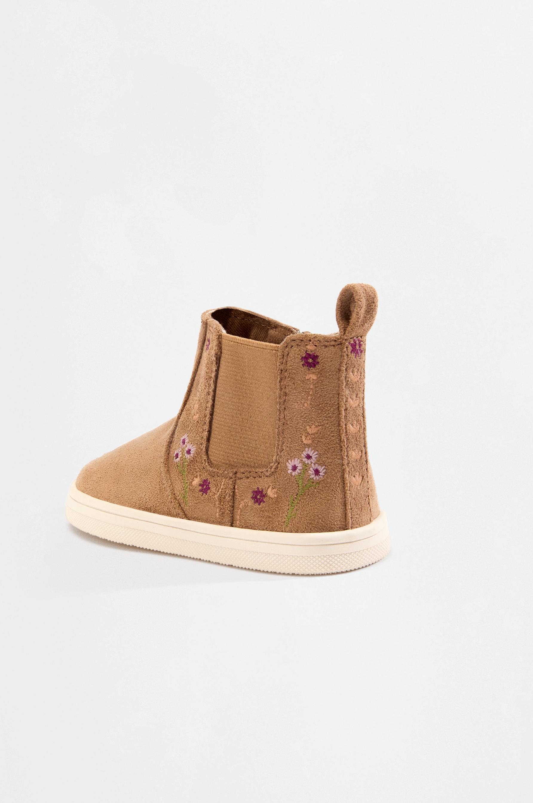 Faux suede Chelsea boot — BROWN