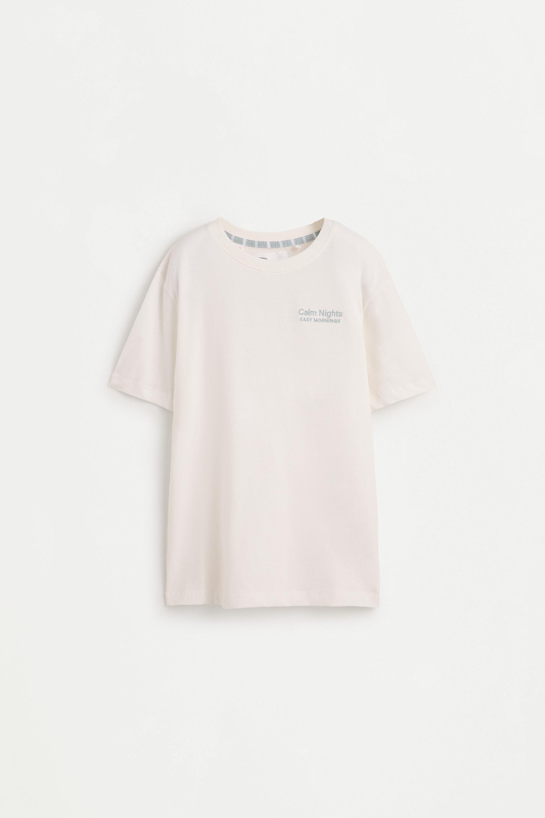 Short pyjamas with slogan print — PALE BLUE