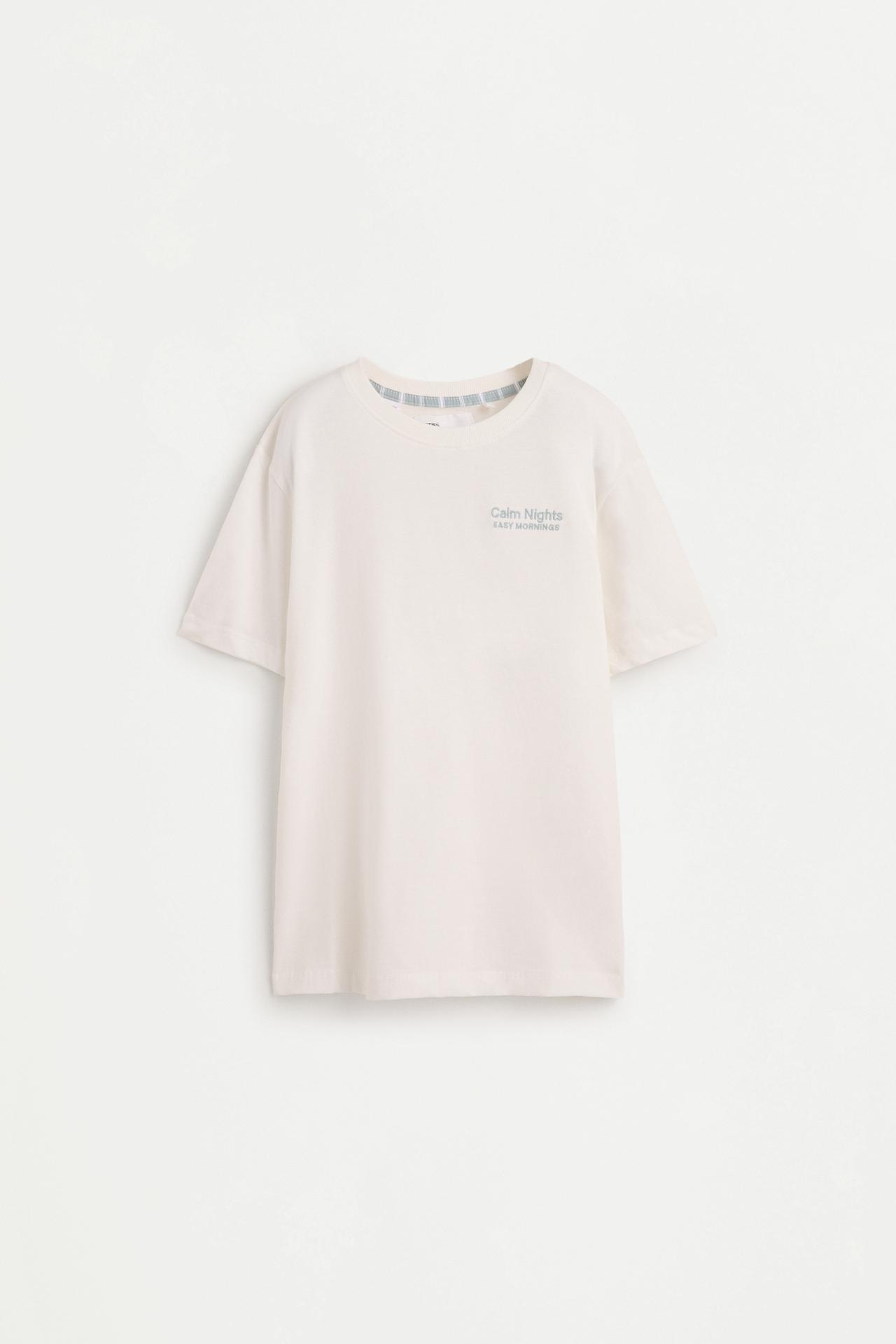 Short pyjamas with slogan print — PALE BLUE