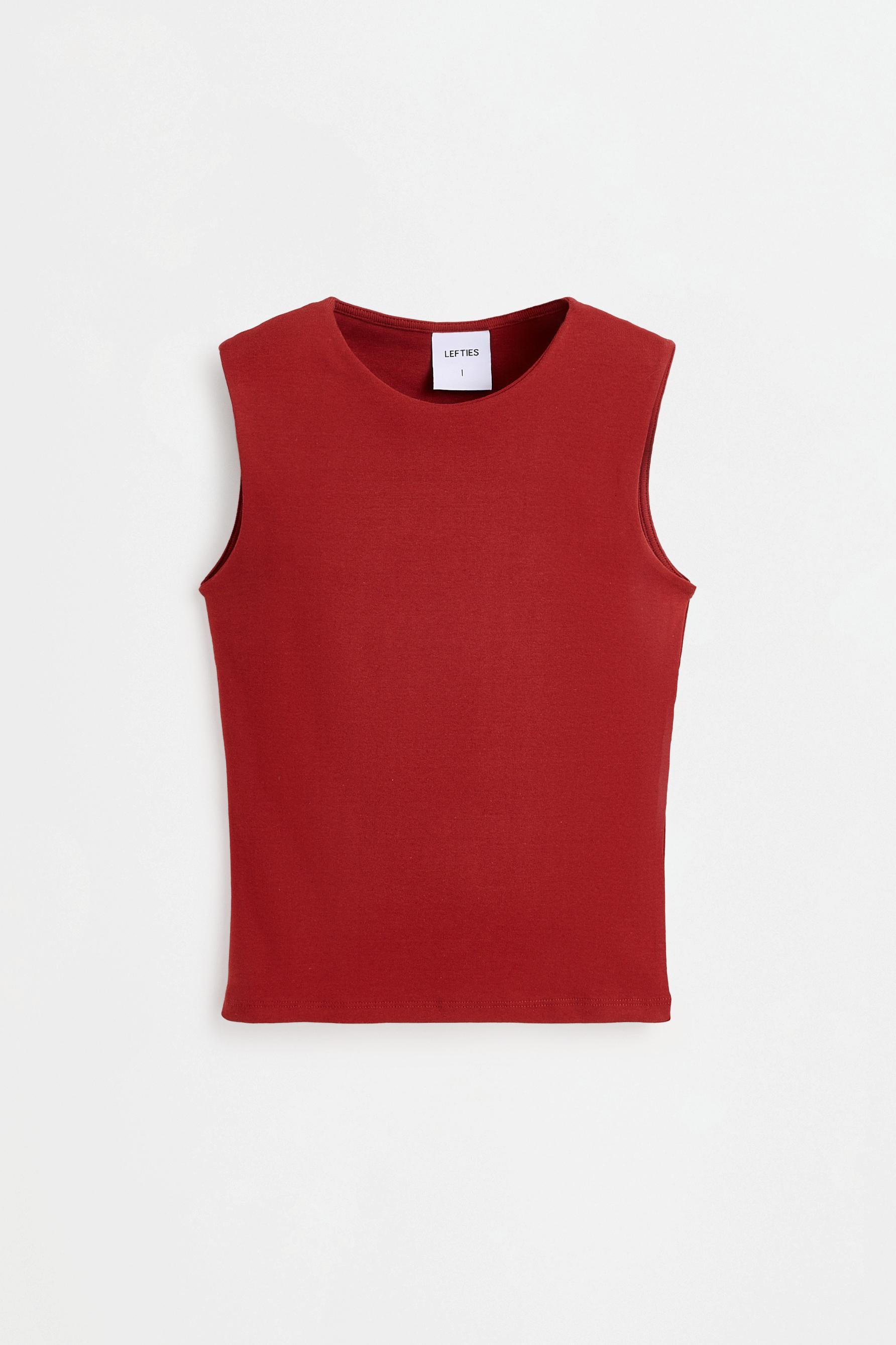 Wide-strap tank top — RED