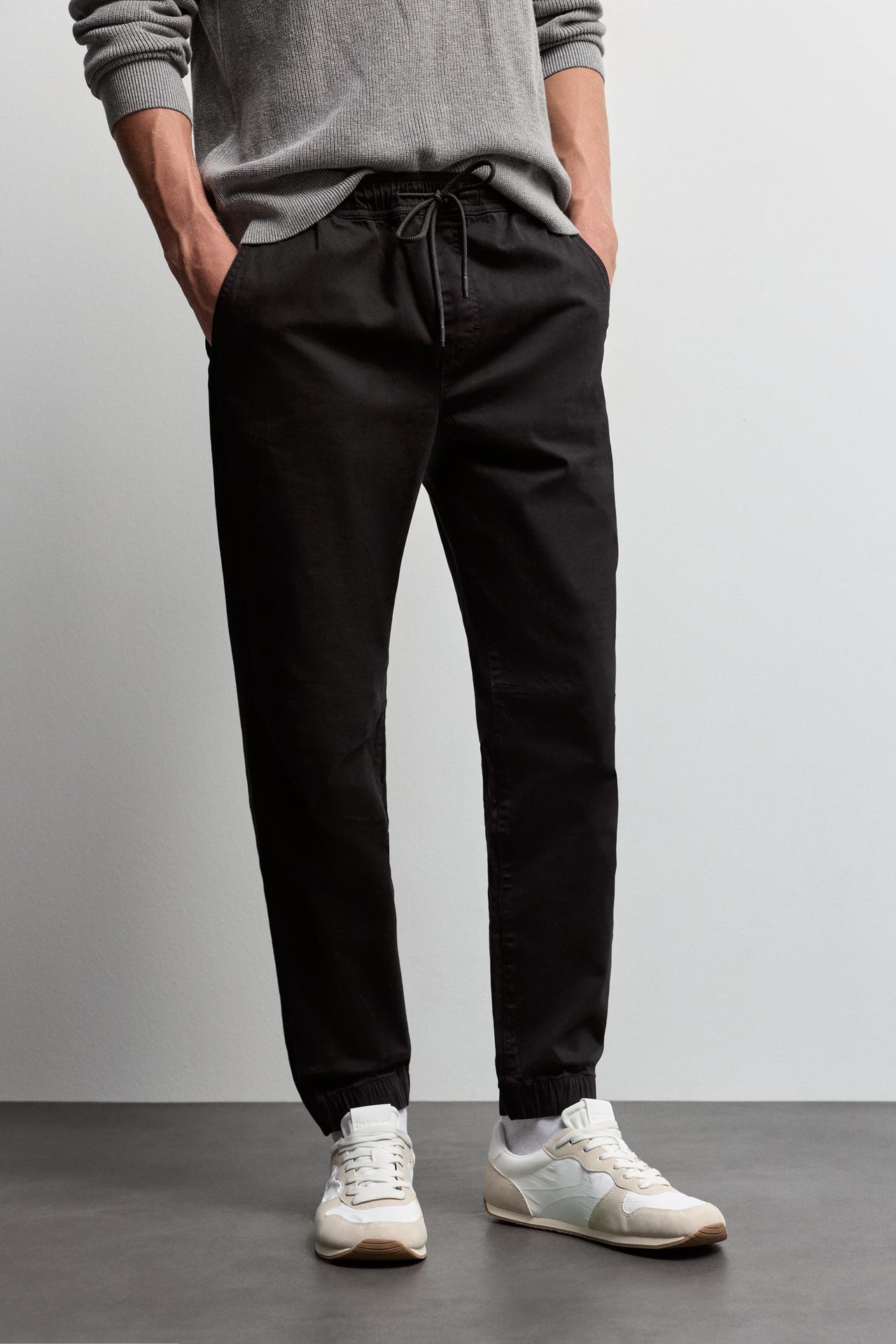 Slim fit jogger pants — BLACK